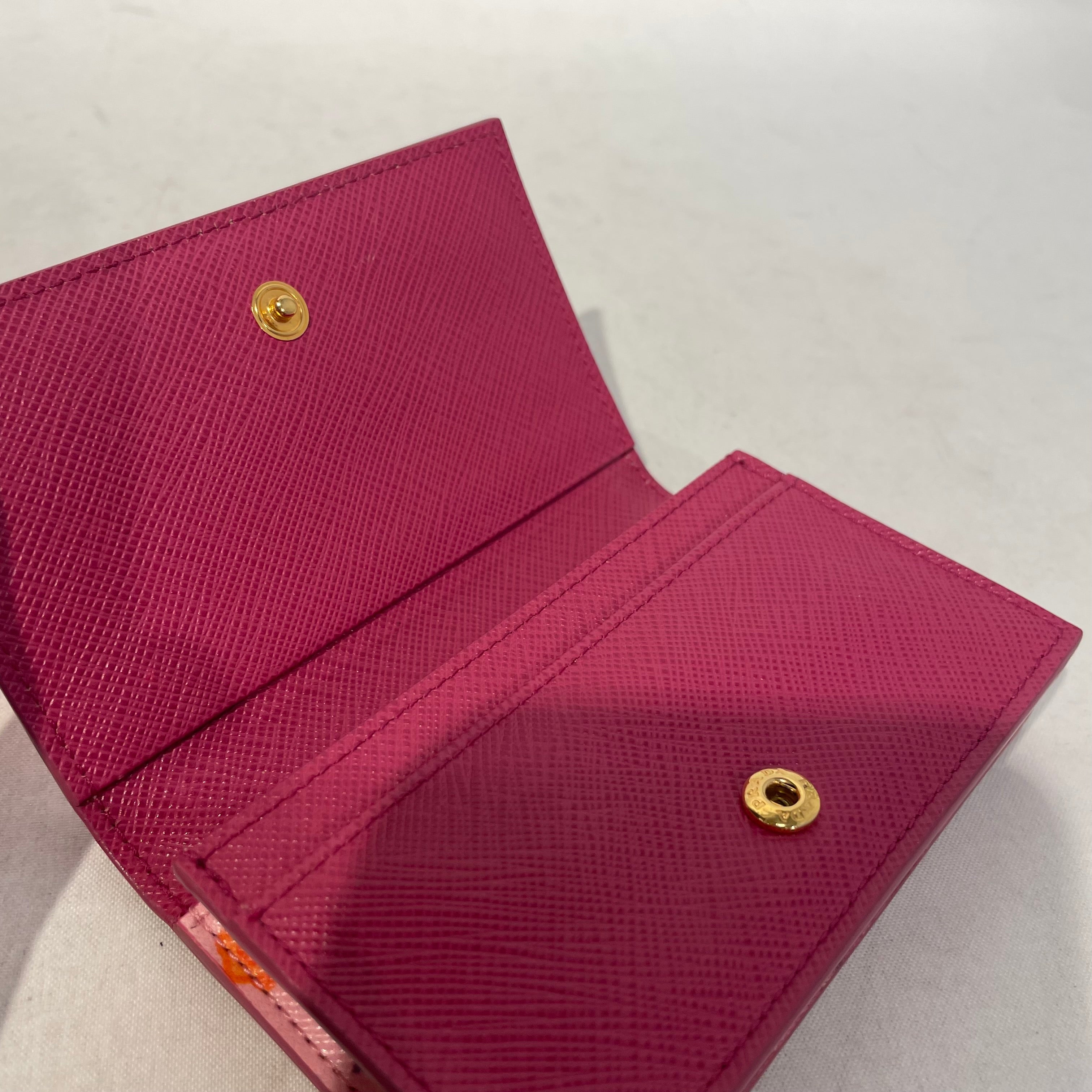 PRADA/Bifold Wallet/Floral Pattern/Leather/PNK/L's/ view 4