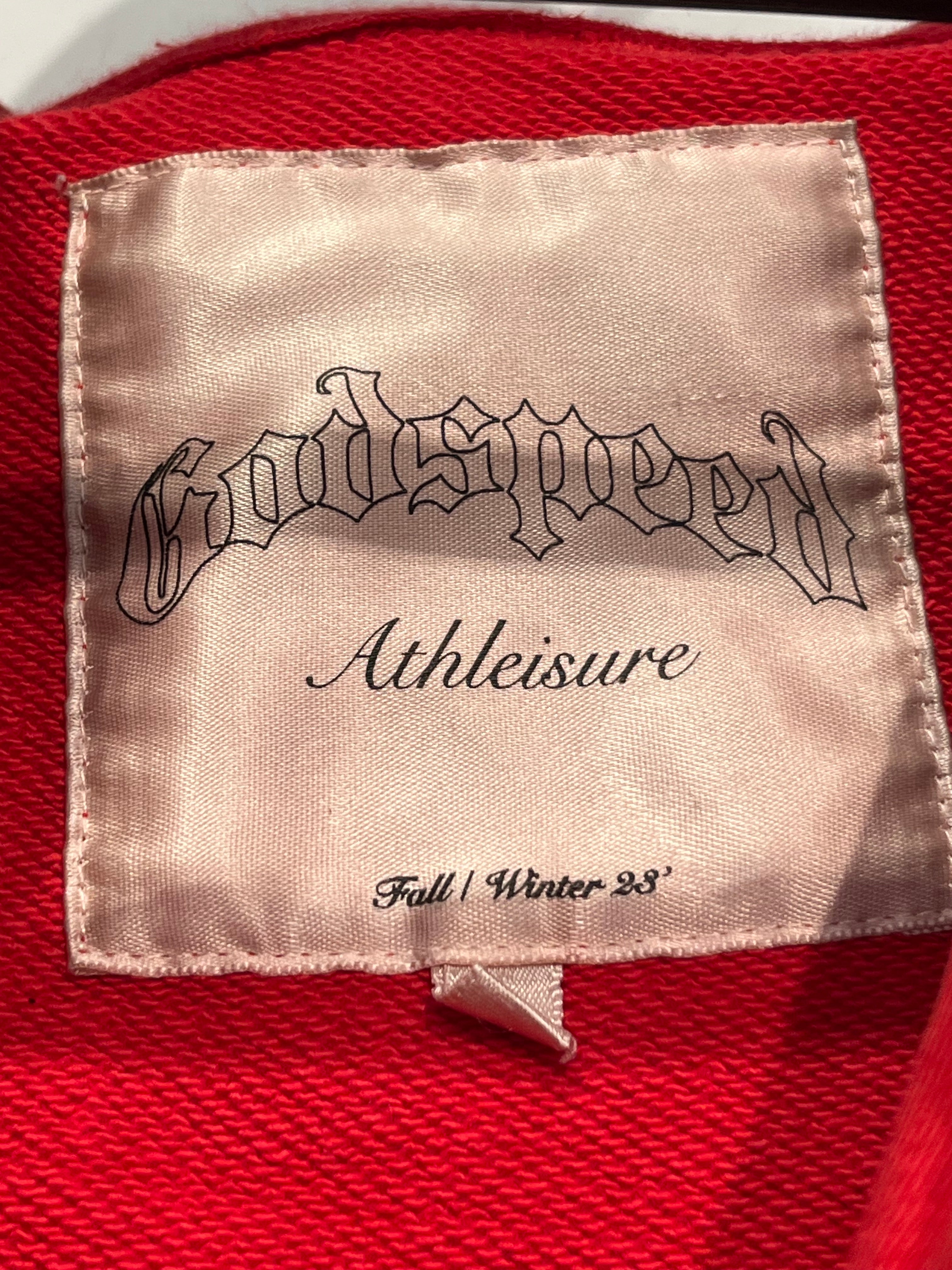 GODSPEED NEW YORK/Zip Up Hoodie/S/Cotton/RED/GODSPEED AROUND SWEATER view 3