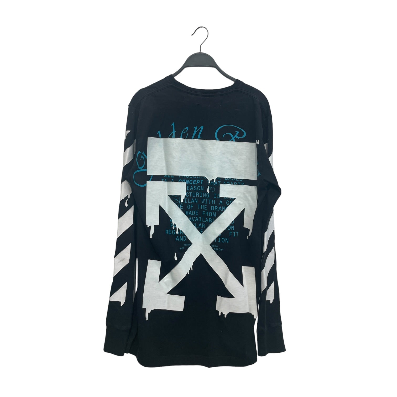 OFF-WHITE/LS T-Shirt/M/Cotton/BLK/GOLDEN RATIO GRAPHIC view 2