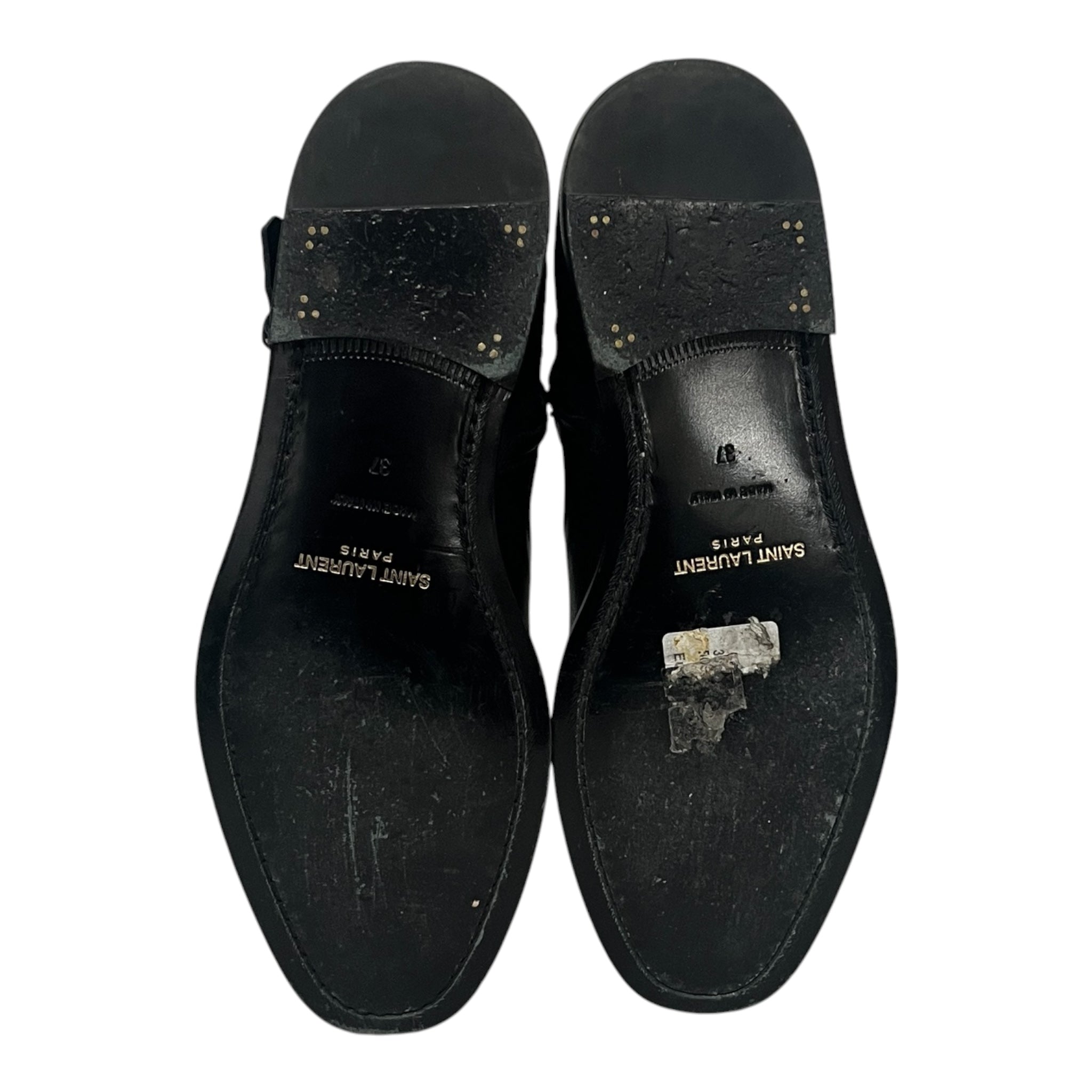 SAINT LAURENT/Ankle Boots/EU 37/Leather/BLK/STUDDED BELT DETAIL/POINT TOE view 4