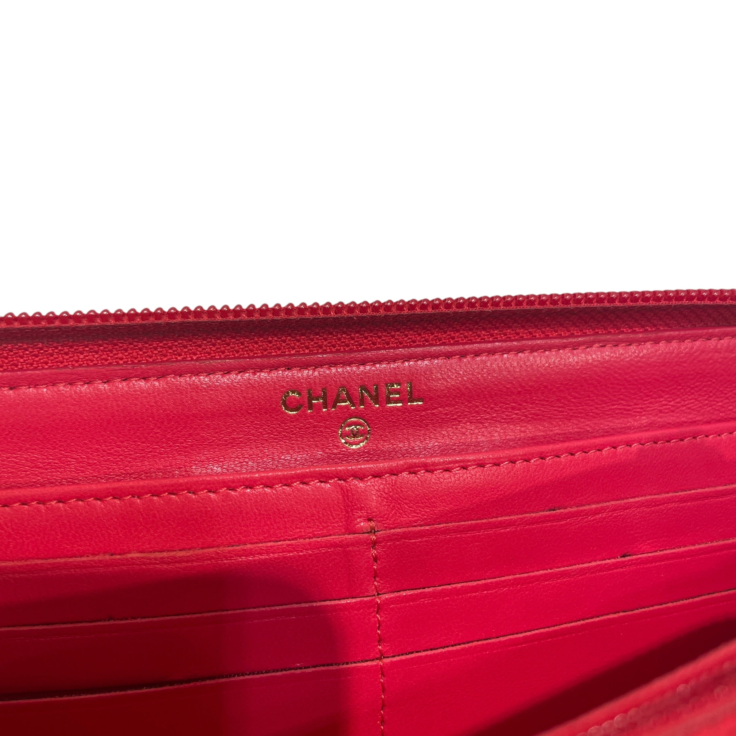 CHANEL/Long Wallet/Leather/PNK/L's/Quilted Boy Zip view 4
