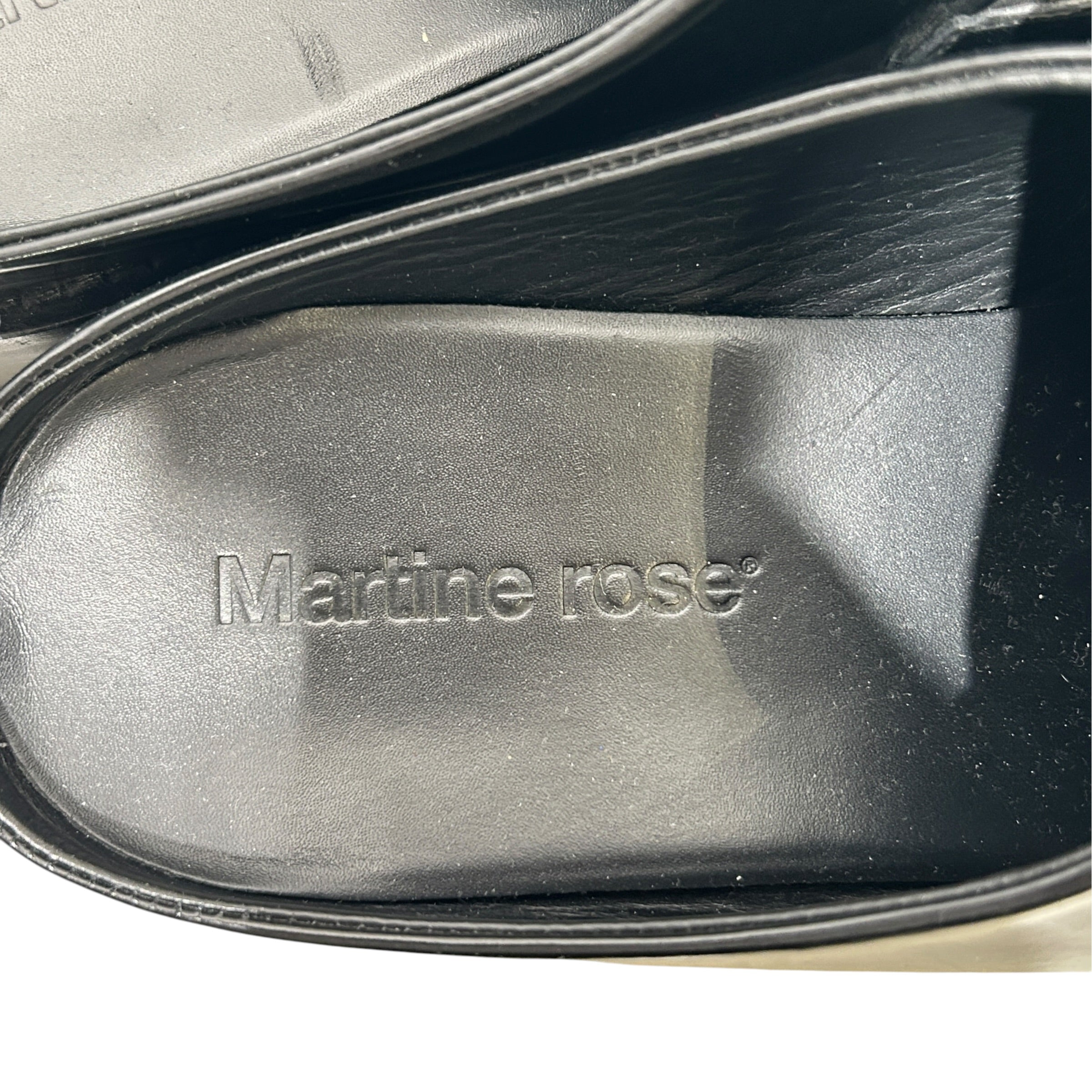 MARTINE ROSE/Loafers/EU 45/Leather/BLK/SQUARE TOE CHAIN DETAIL view 3