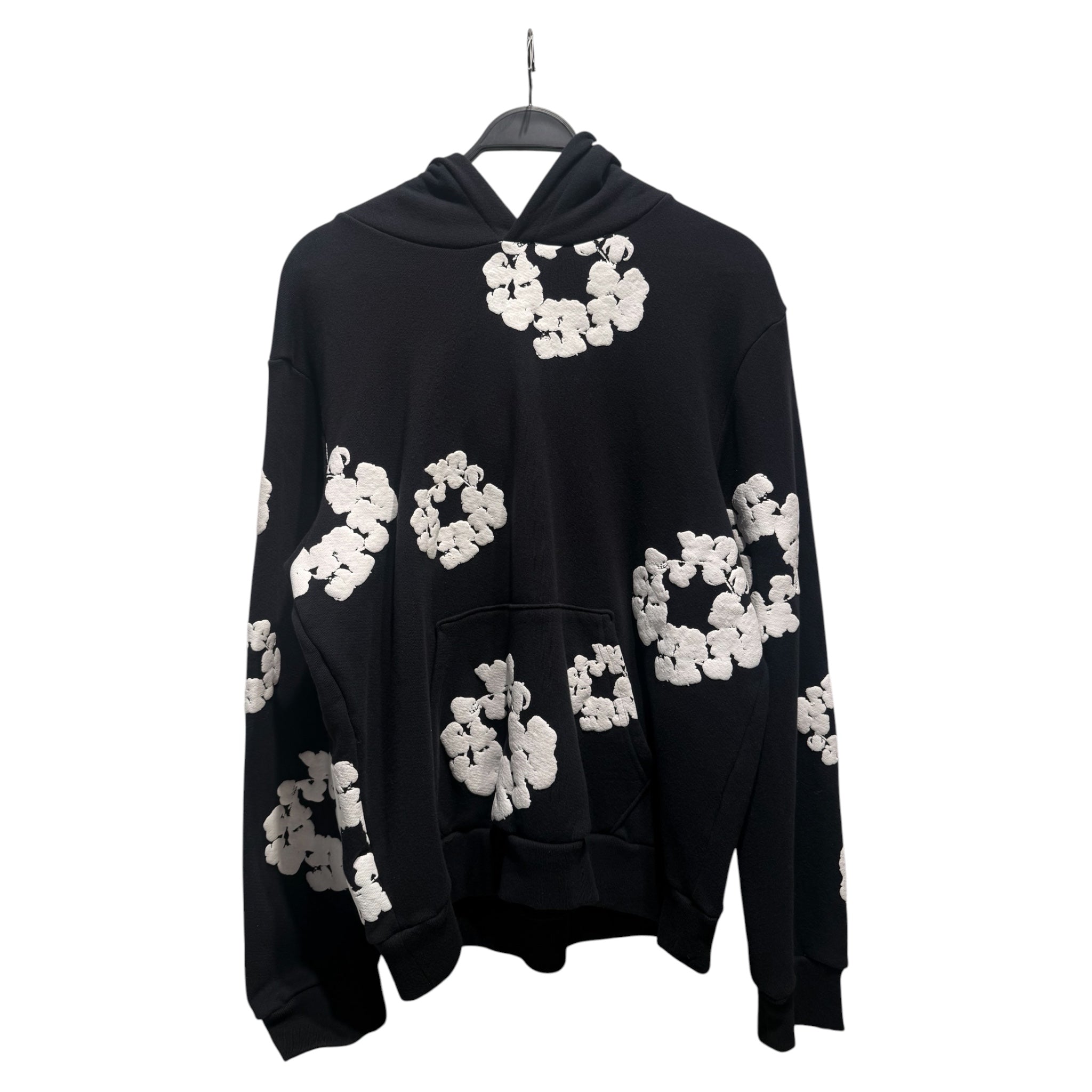 DENIM TEARS/Hoodie/L/All Over Print/Cotton/BLK/ view 1