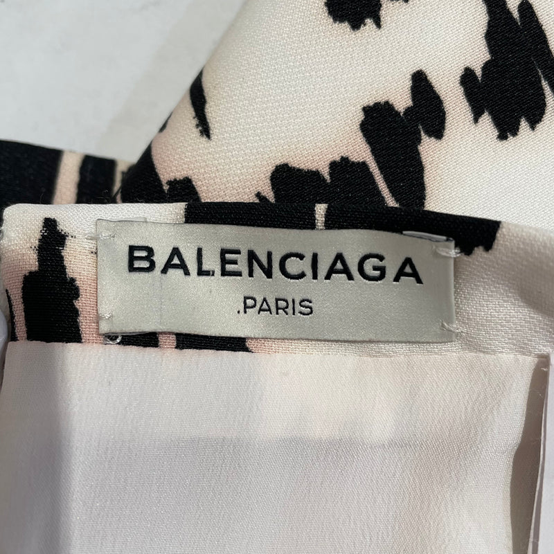 BALENCIAGA/Skirt/36/All Over Print/Cotton/WHT/BLACK SCRIBBLE PRINT