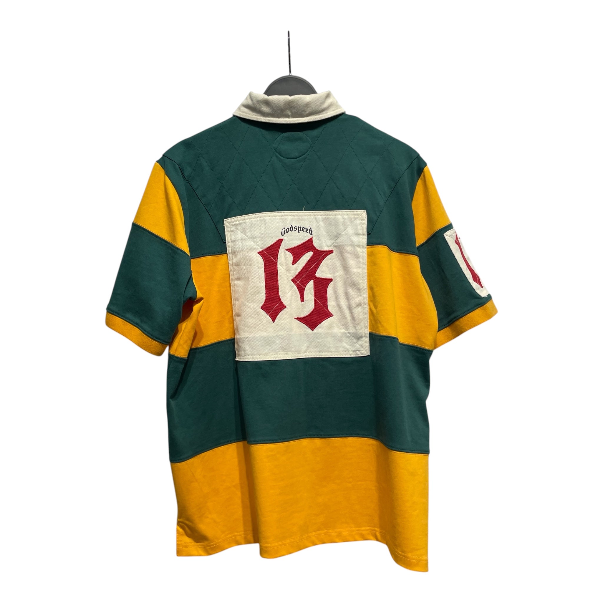 GODSPEED NEW YORK/Polo Shirt/M/Cotton/GRN/football embordered view 2