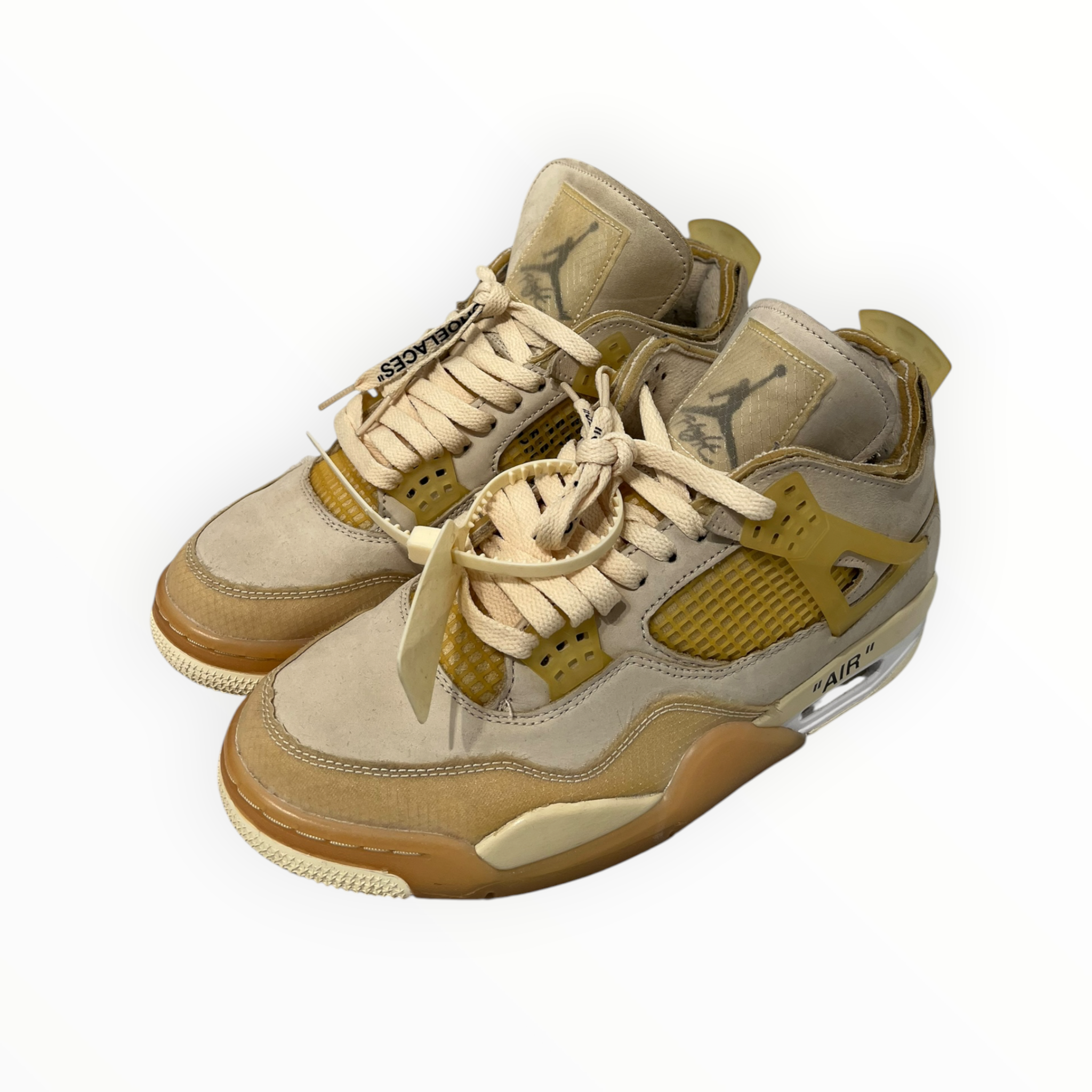 OFF-WHITE/Low-Sneakers/US 9/Cotton/CRM/AIR JORDAN 4 OFF WHITE SAIL view 1