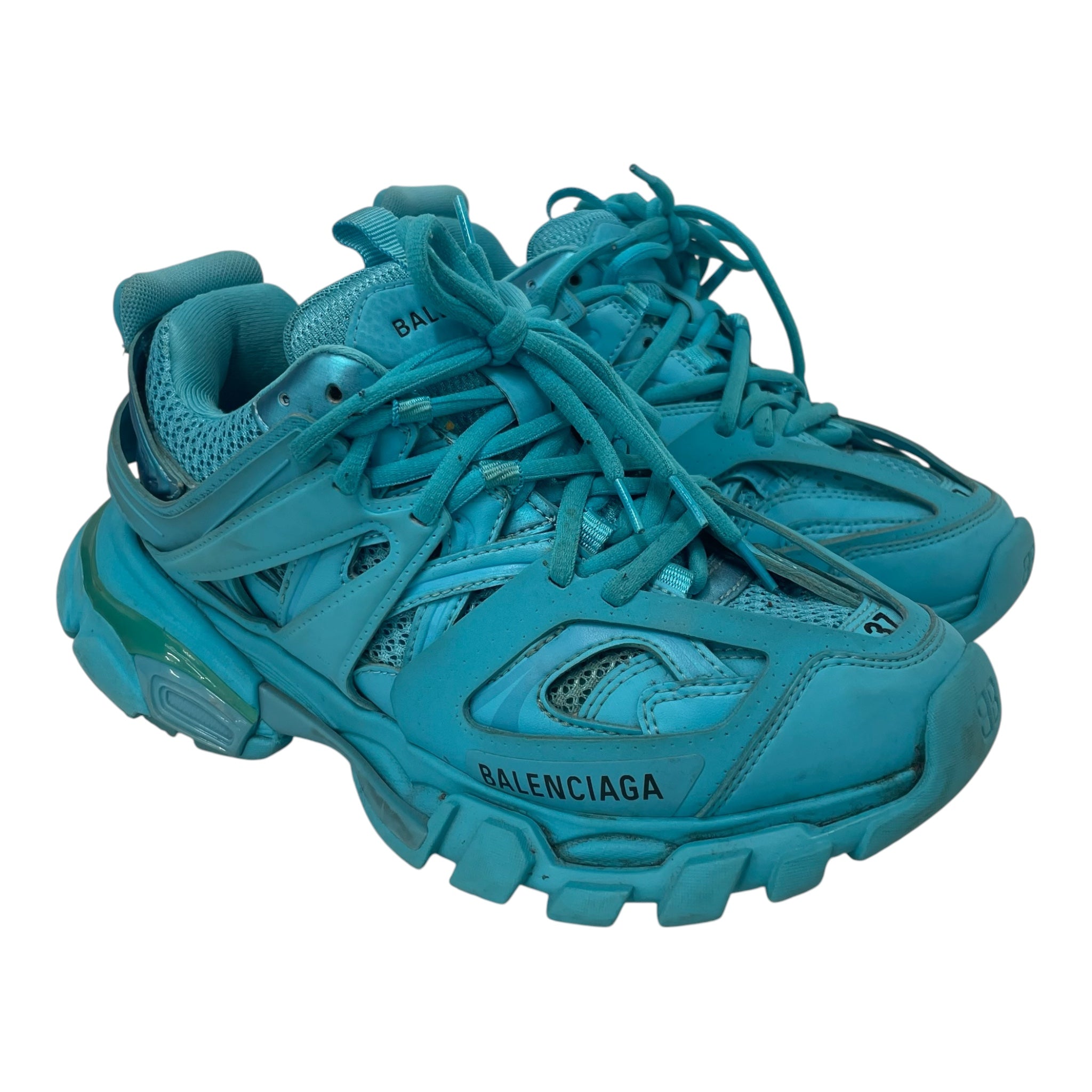 BALENCIAGA/Hi-Sneakers/UK 4/Nylon/BLU/ view 1