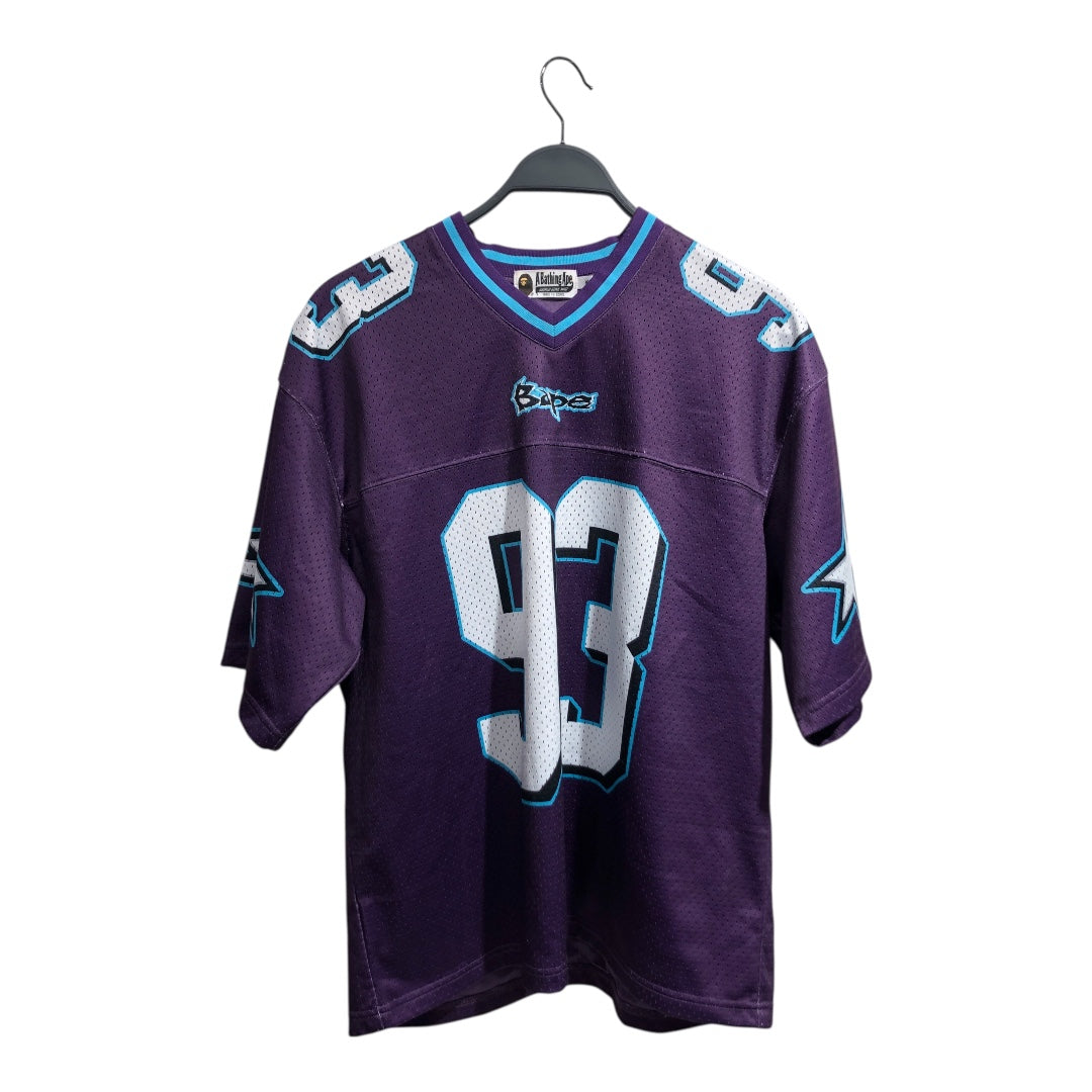 A BATHING APE/T-Shirt/S/PPL/Graphic/93 FOOTBALL JERSEY view 1