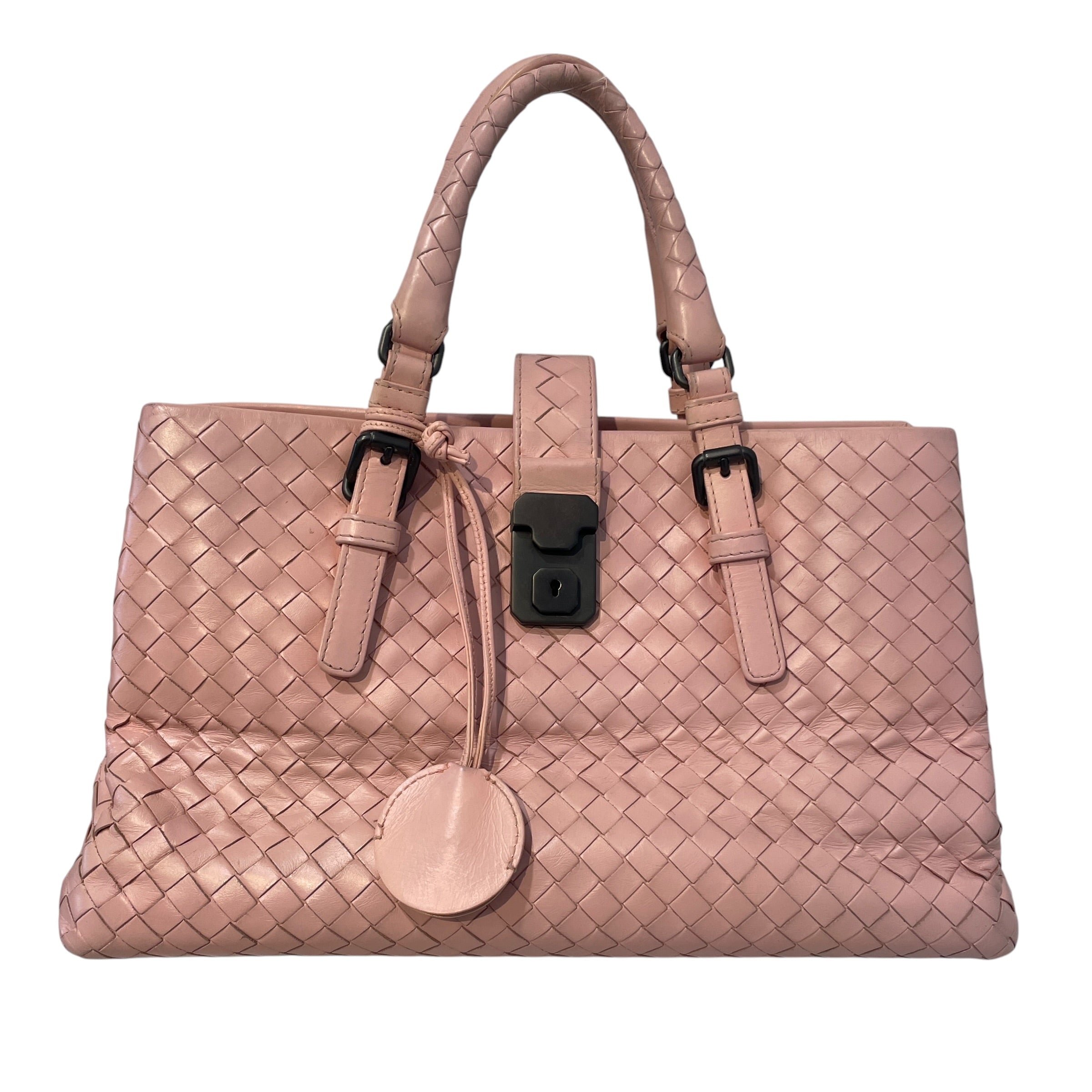 BOTTEGA VENETA/Hand Bag/Leather/PNK/Small Roma Intreciatto Bag view 1