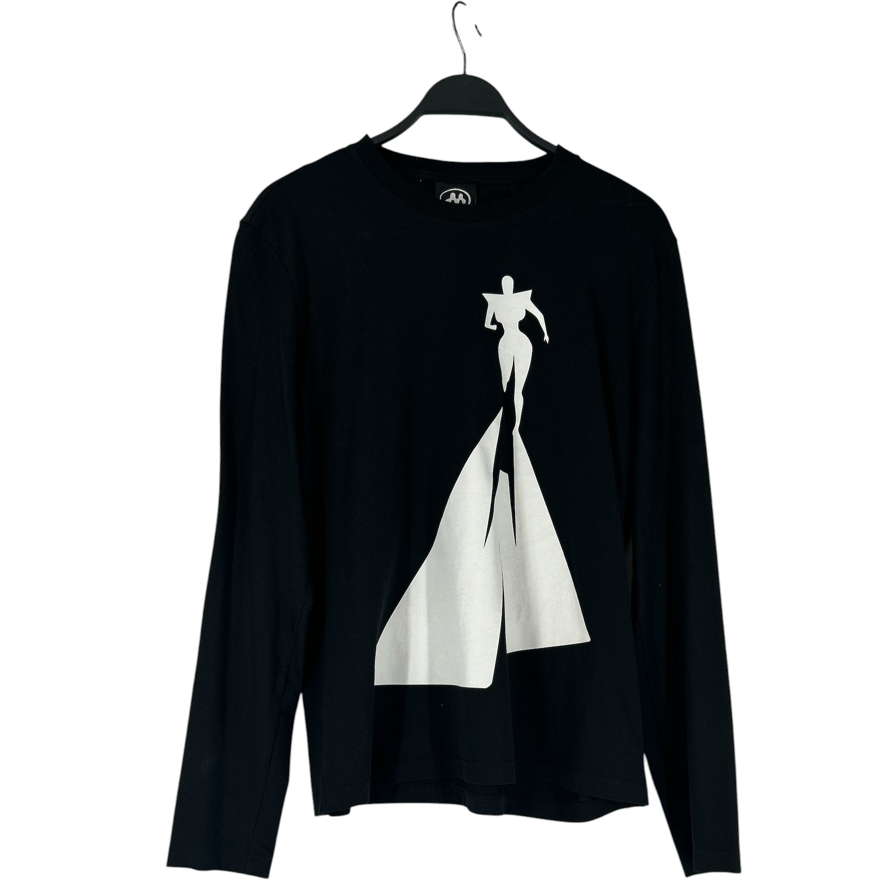 MOWALOLA/LS T-Shirt/M/Cotton/BLK/WOMAN RUNNING WHT view 1