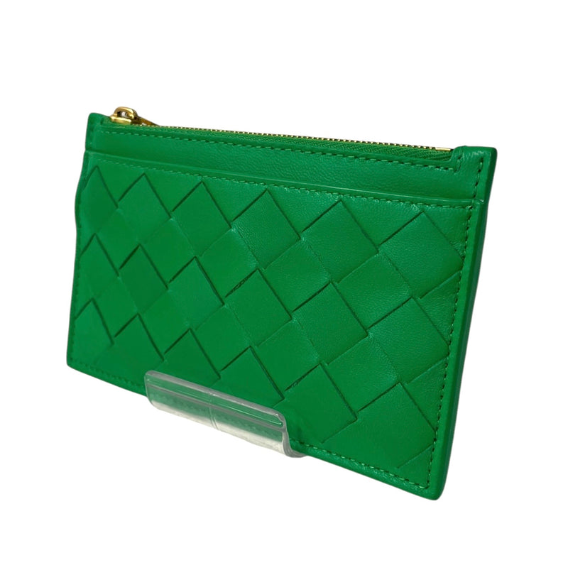 BOTTEGA VENETA/Wallet/Leather/GRN/GOLD CIRCLE WOVEN