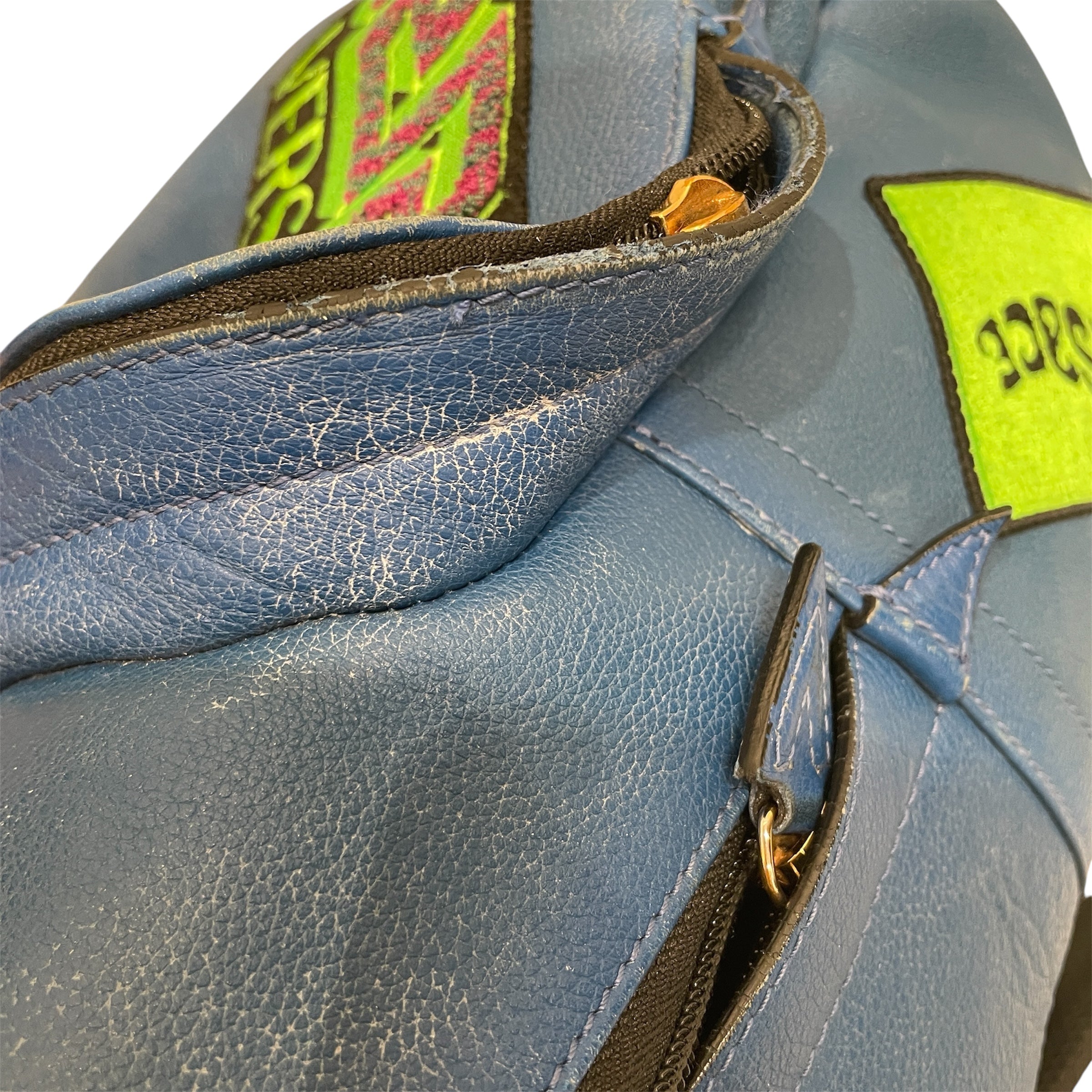 VERSACE/Backpack/Leather/BLU/LEATHER BACKPACK W/ PATCHES view 4