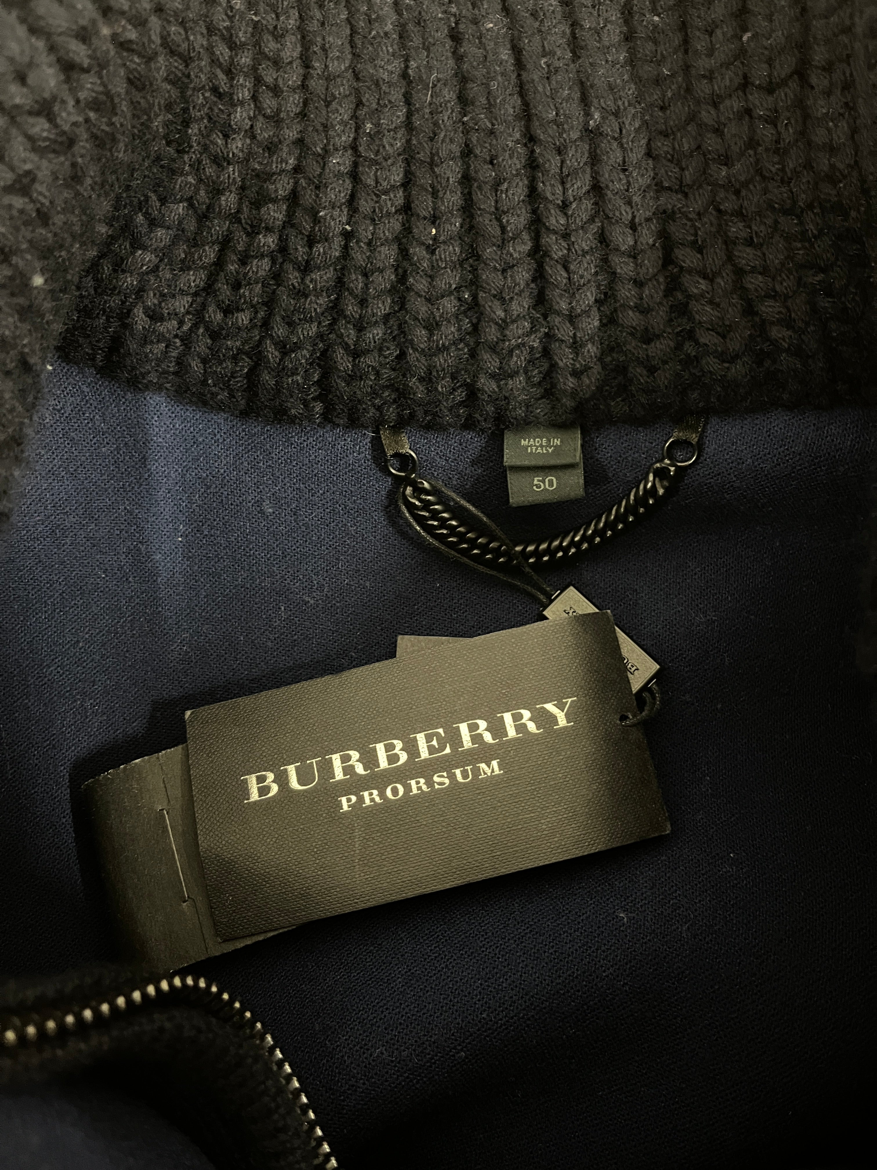 BURBERRY PRORSUM COLLECTION/Jacket/Leather/BLU/VARSETY JACKET LEATHER SLEEVE view 4