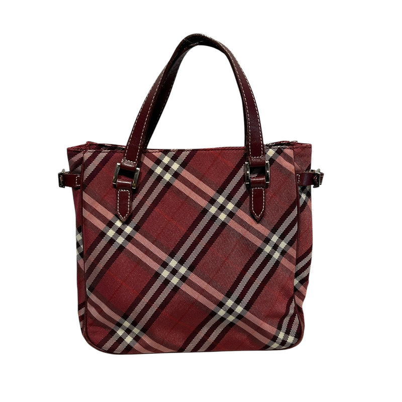 BURBERRY BLUE LABEL/Tote Bag/S/Plaid/Nylon/RED/Nova Check