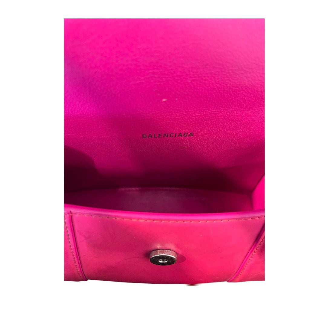 BALENCIAGA/Cross Body Bag/Leather/PNK/Hourglas top handle view 4