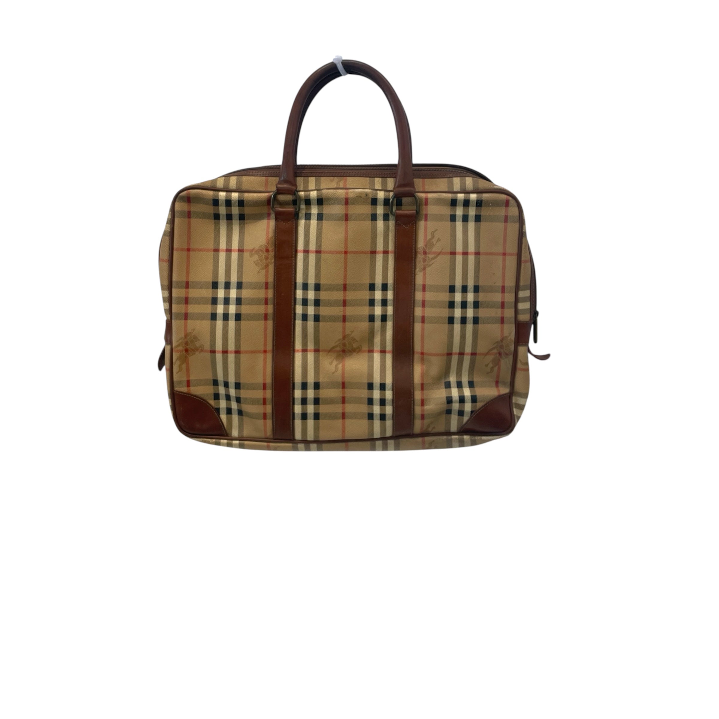 BURBERRYS/Briefcase/Hombre Check/Leather/BEG/vintage view 2