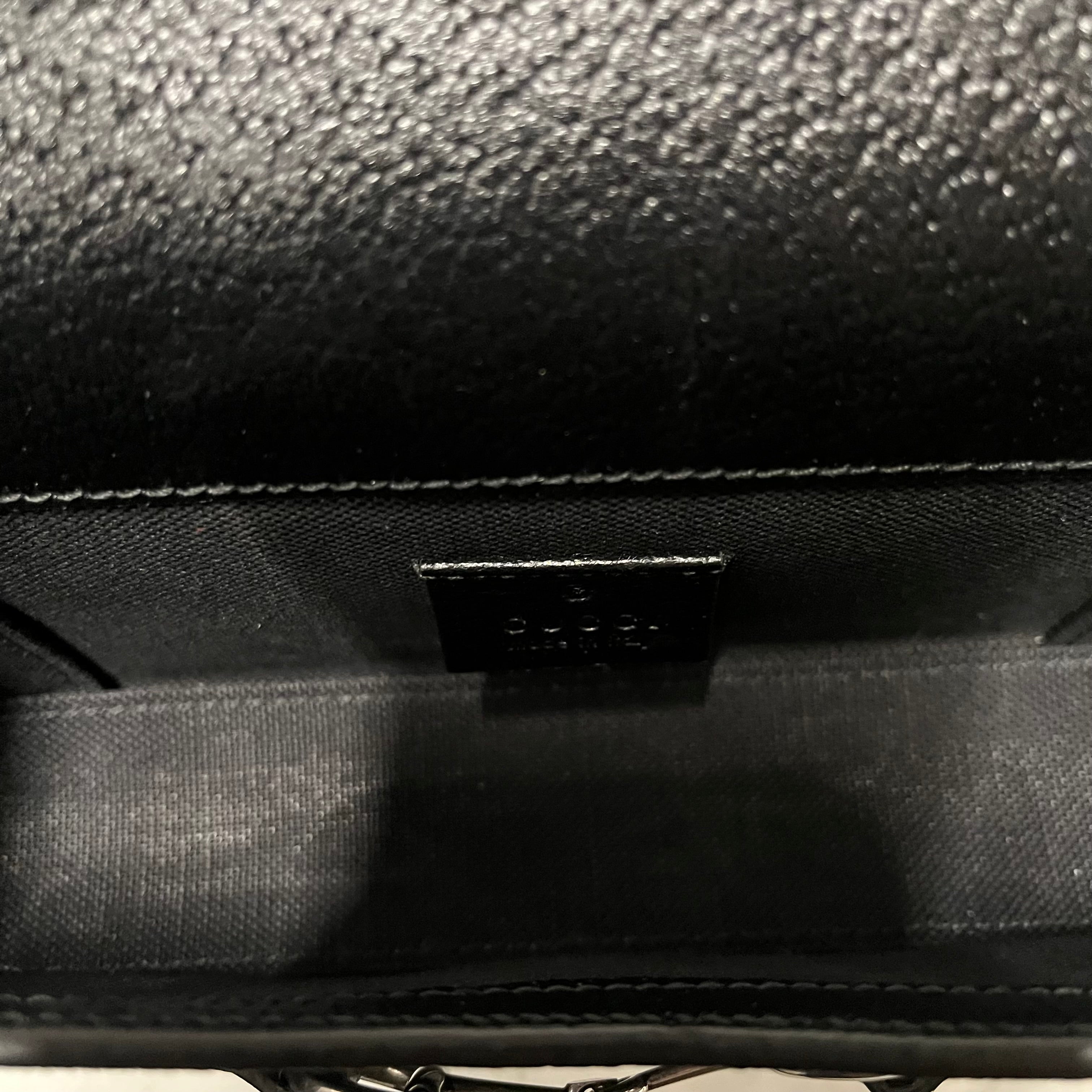 GUCCI/Cross Body Bag/Monogram/Cotton/BLK/Mini Horsebit 1955 Crossbody view 5