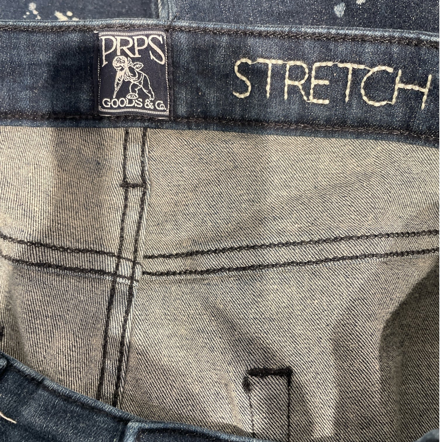 Prps/Skinny Pants/34/Cotton/BLU/Navy Paint Splatter Jeans view 3