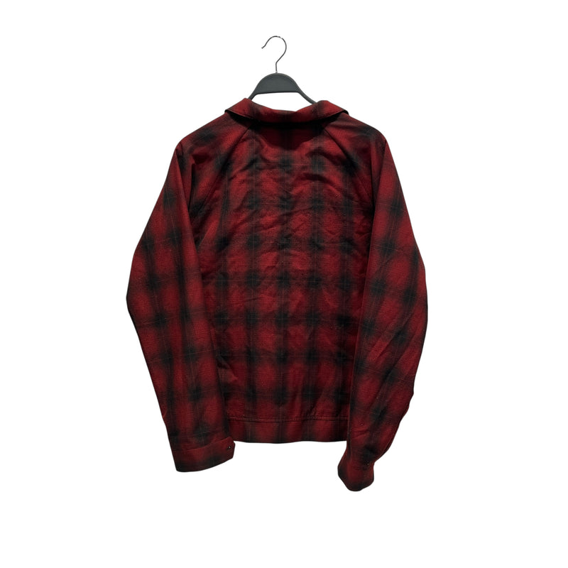 STUSSY/Jacket/L/Polyester/RED/Plaid/front pocket zip