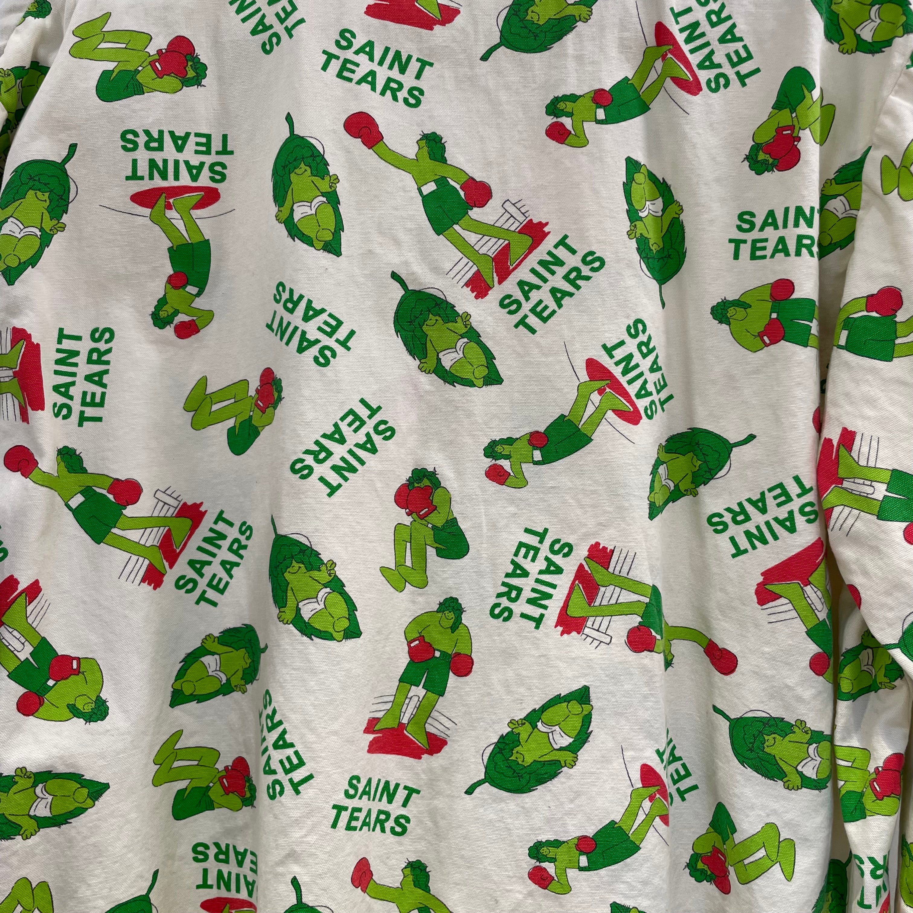 SAINT TEARS/Jacket/S/Cotton/WHT/All Over Print/pattern print shirt jckt view 4
