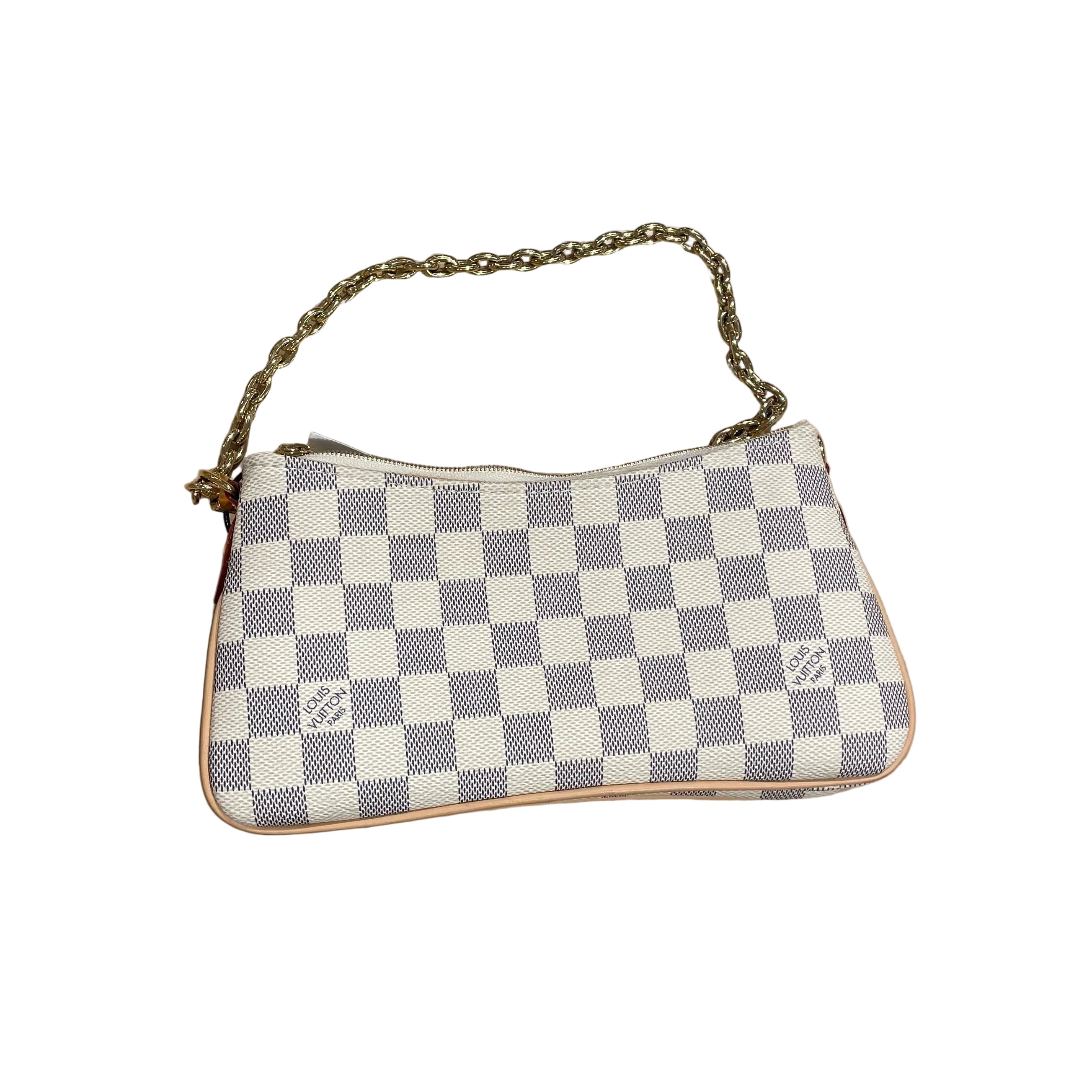LOUIS VUITTON/Hand Bag/Monogram/Leather/CRM/pochette liv damier azur view 2