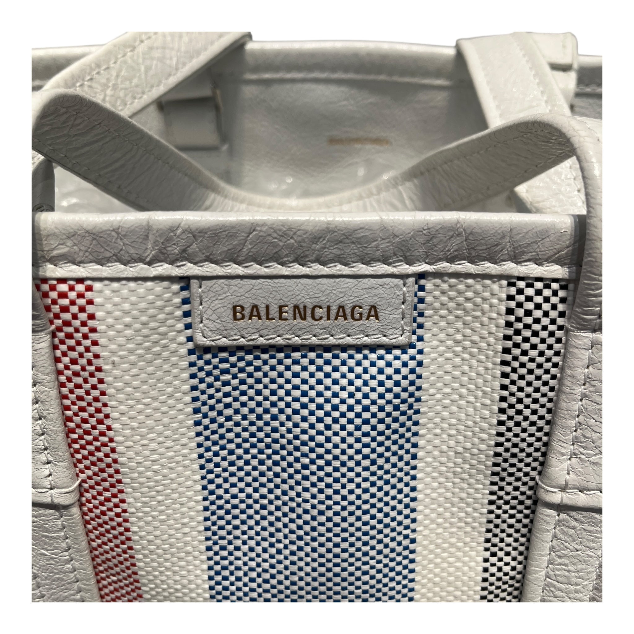 BALENCIAGA/Cross Body Bag/Stripe/Leather/WHT/BIZARRE/BLU/RED view 3