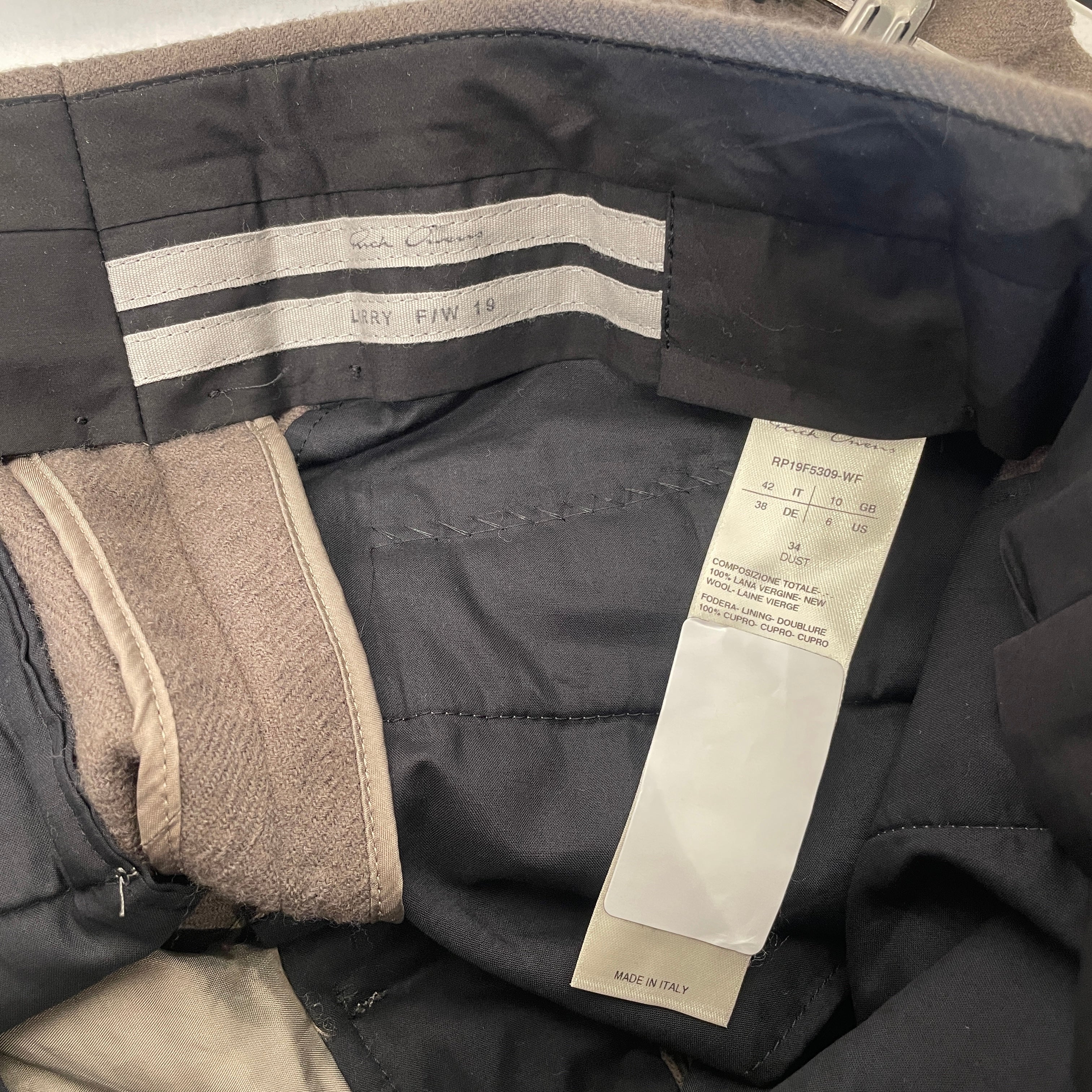 Rick Owens/Straight Pants/42/Wool/GRY/RPF19F5309 view 3