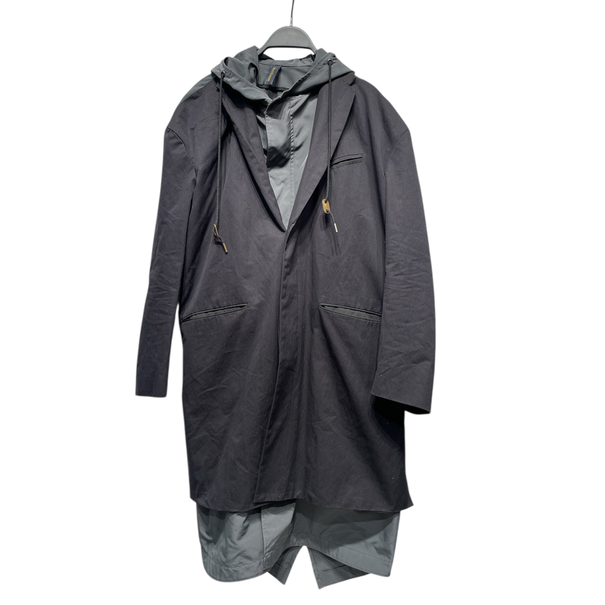 MIHARA YASUHIRO/Trench Coat/S/Nylon/GRY/DOUBLE LAYER BLAZER TRENCH view 1