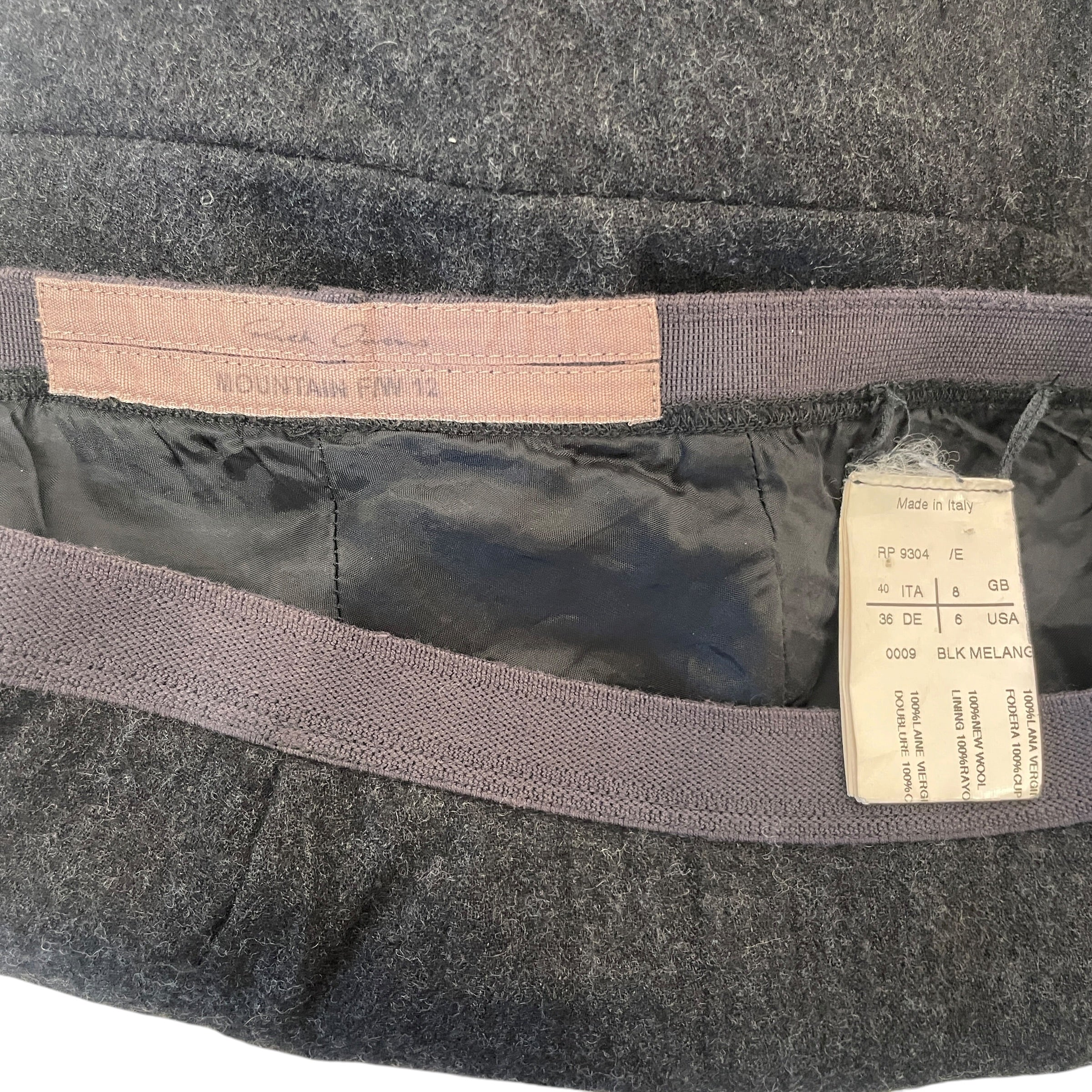 Rick Owens/Skirt/8/Wool/GRY/F/W Mountain 12 view 3