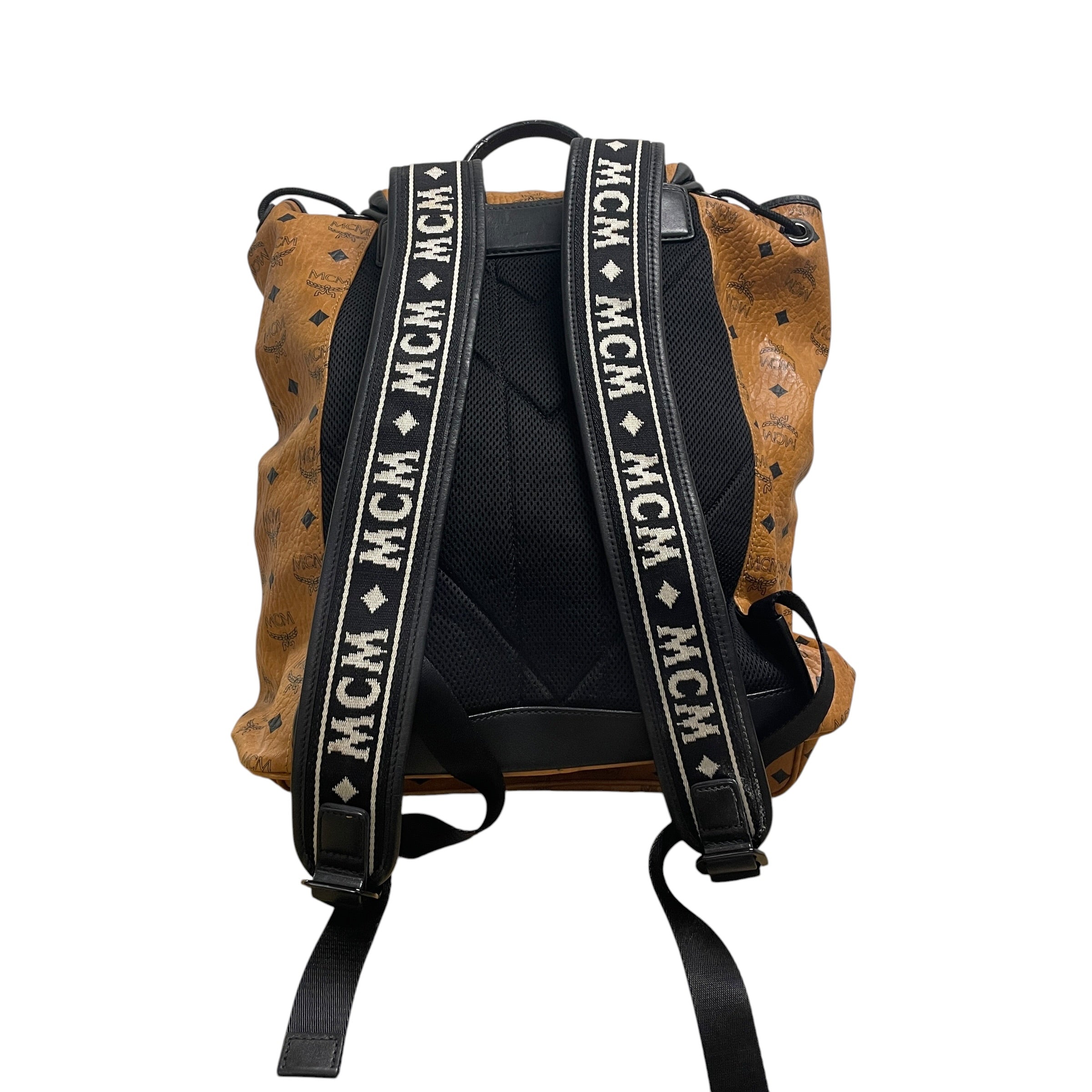 MCM/Backpack/Monogram/Leather/BRW/BLACK TXT TIRM view 2