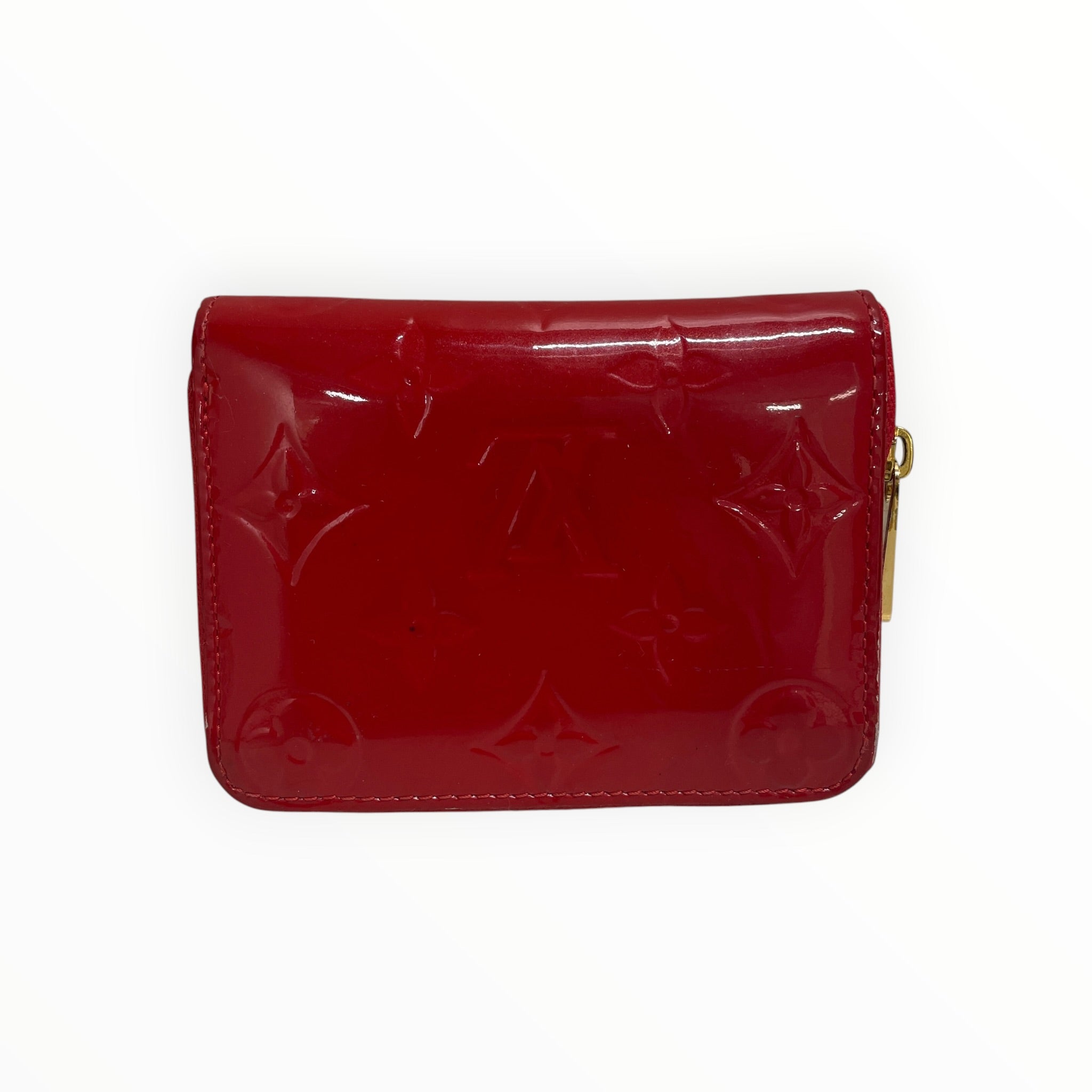LOUIS VUITTON/Wallet/Monogram/Leather/RED/L's/9MRJ78H/PATENT LEATHER ZIP view 2