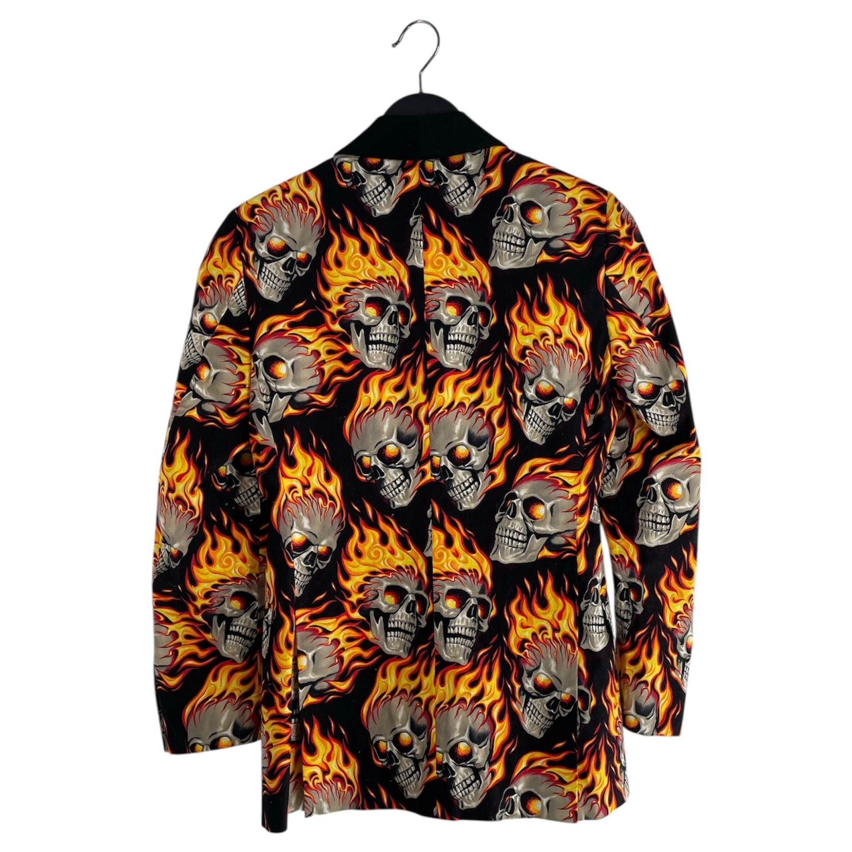 R13/Tailored Jkt/Cotton/BLK/All Over Print/FLAME SKULL BLAZER view 2