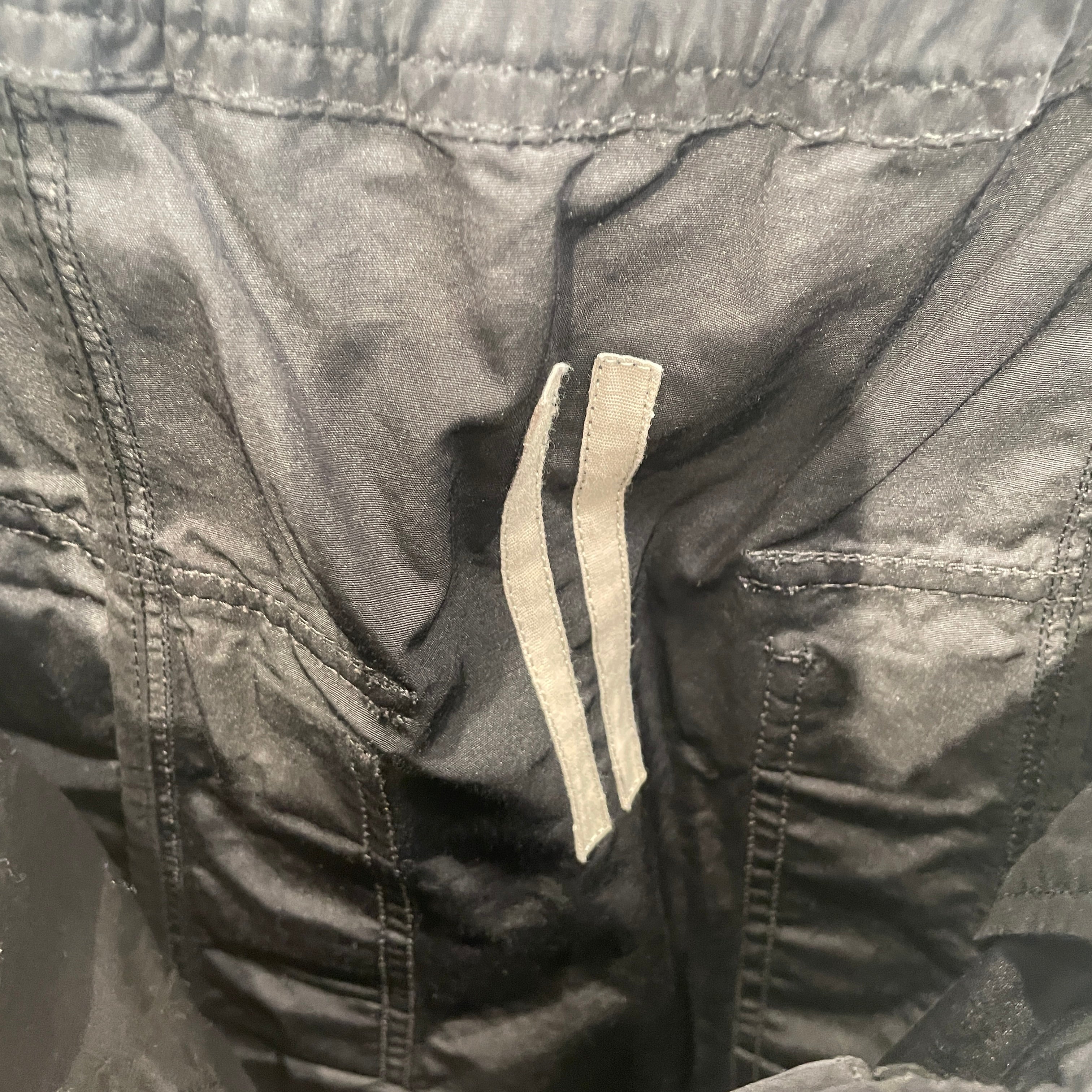 RICK OWENS DRKSHDW/Shorts/M/Cotton/BLK/DROPCROTCH UNHEMMED view 4