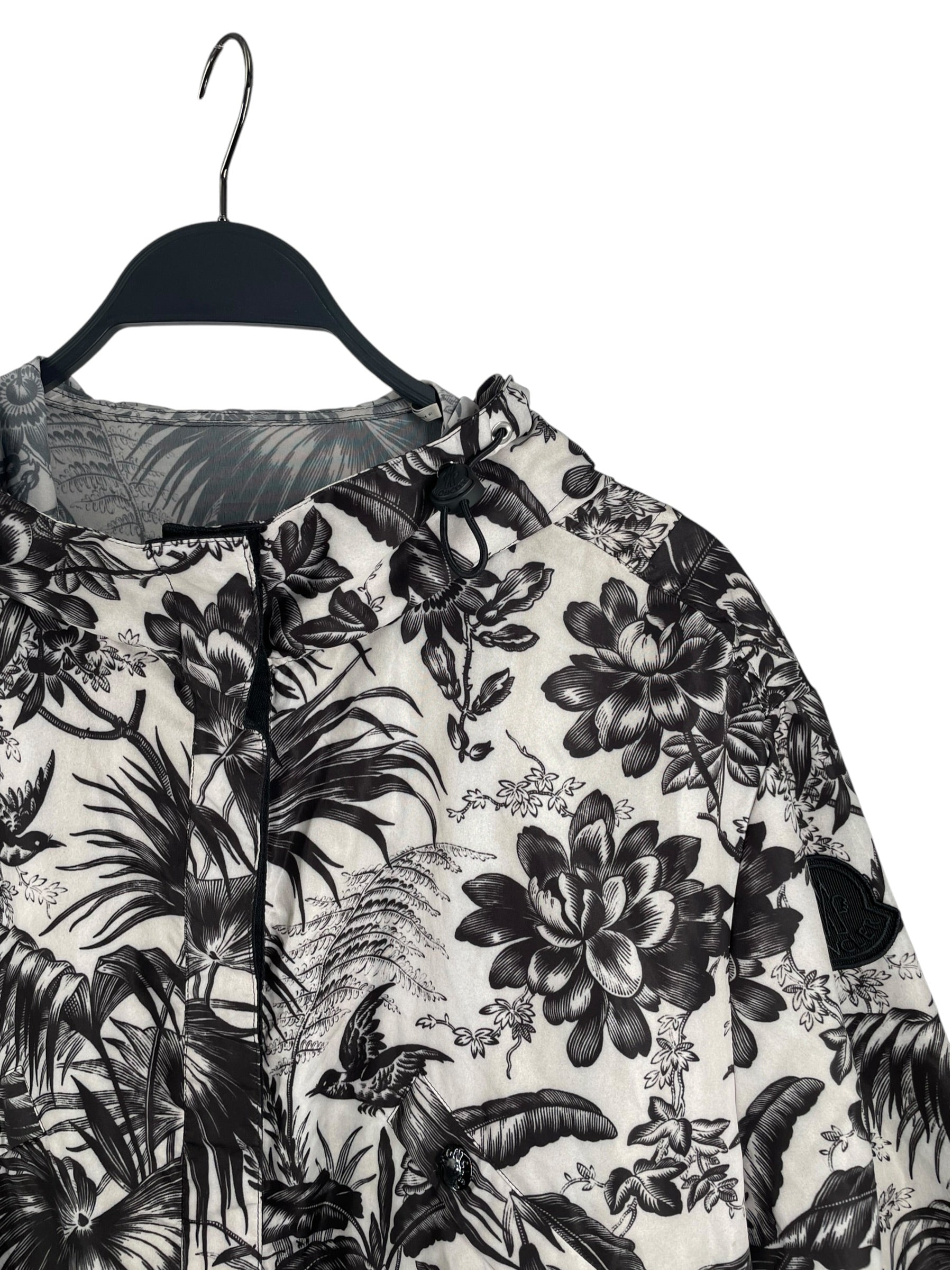 MONCLER/Windbreaker/00/Floral Pattern/Nylon/WHT/BLK FLORAL ALBIREO HOODED JKT view 3