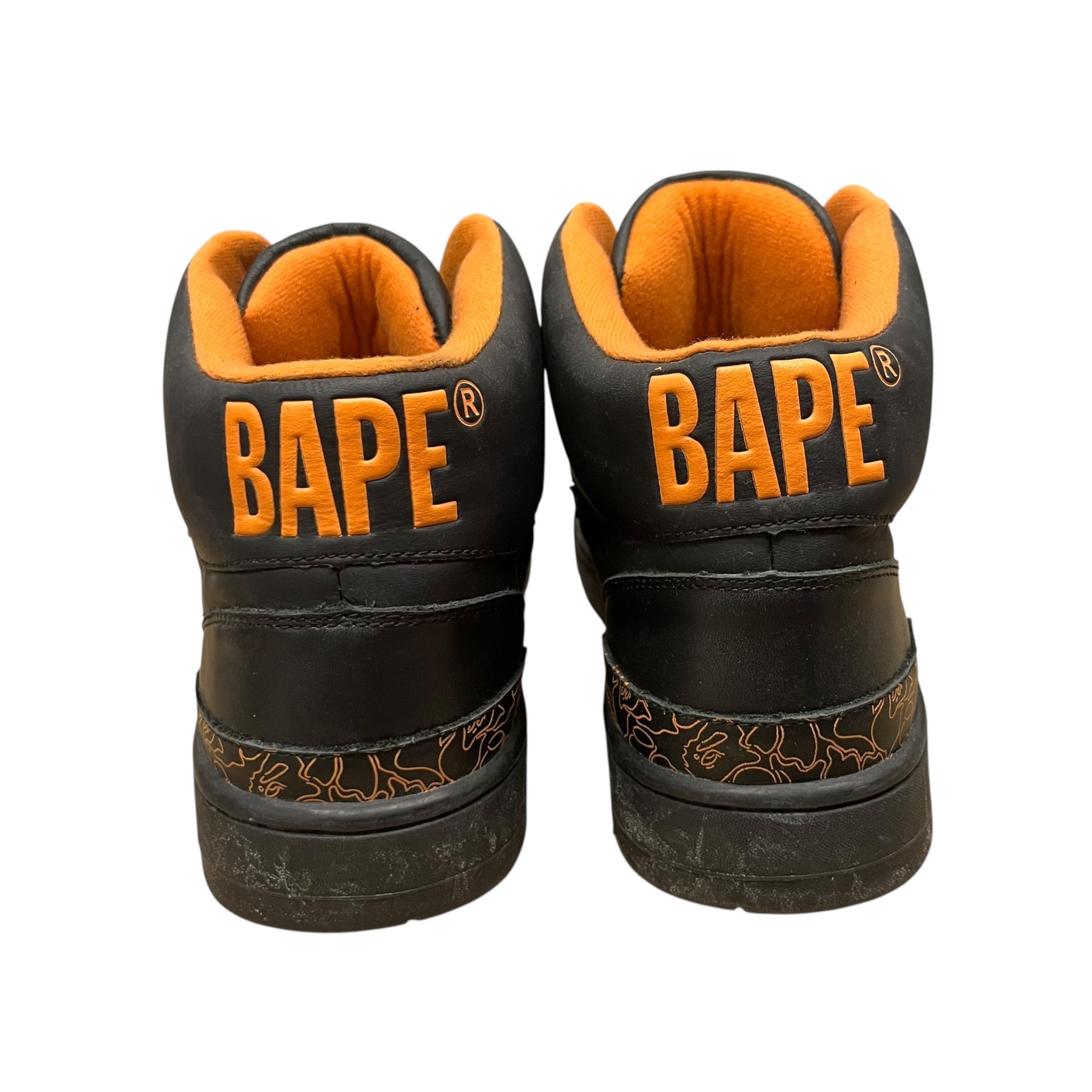 A BATHING APE/Hi-Sneakers/US 10.5/Leather/ORN/ view 3