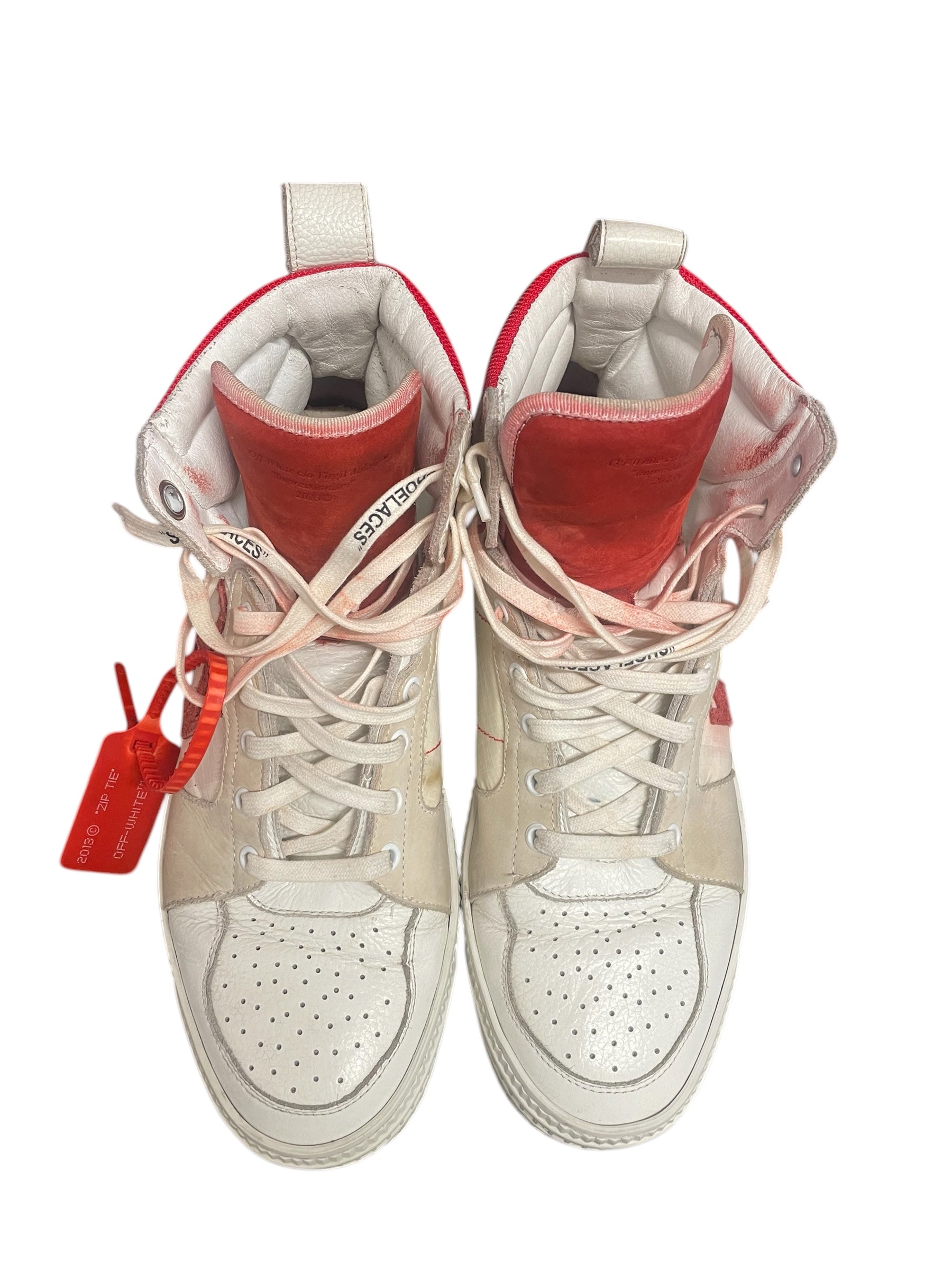 OFF-WHITE/Hi-Sneakers/EU 43/Leather/WHT/HIGHTOP RED view 3