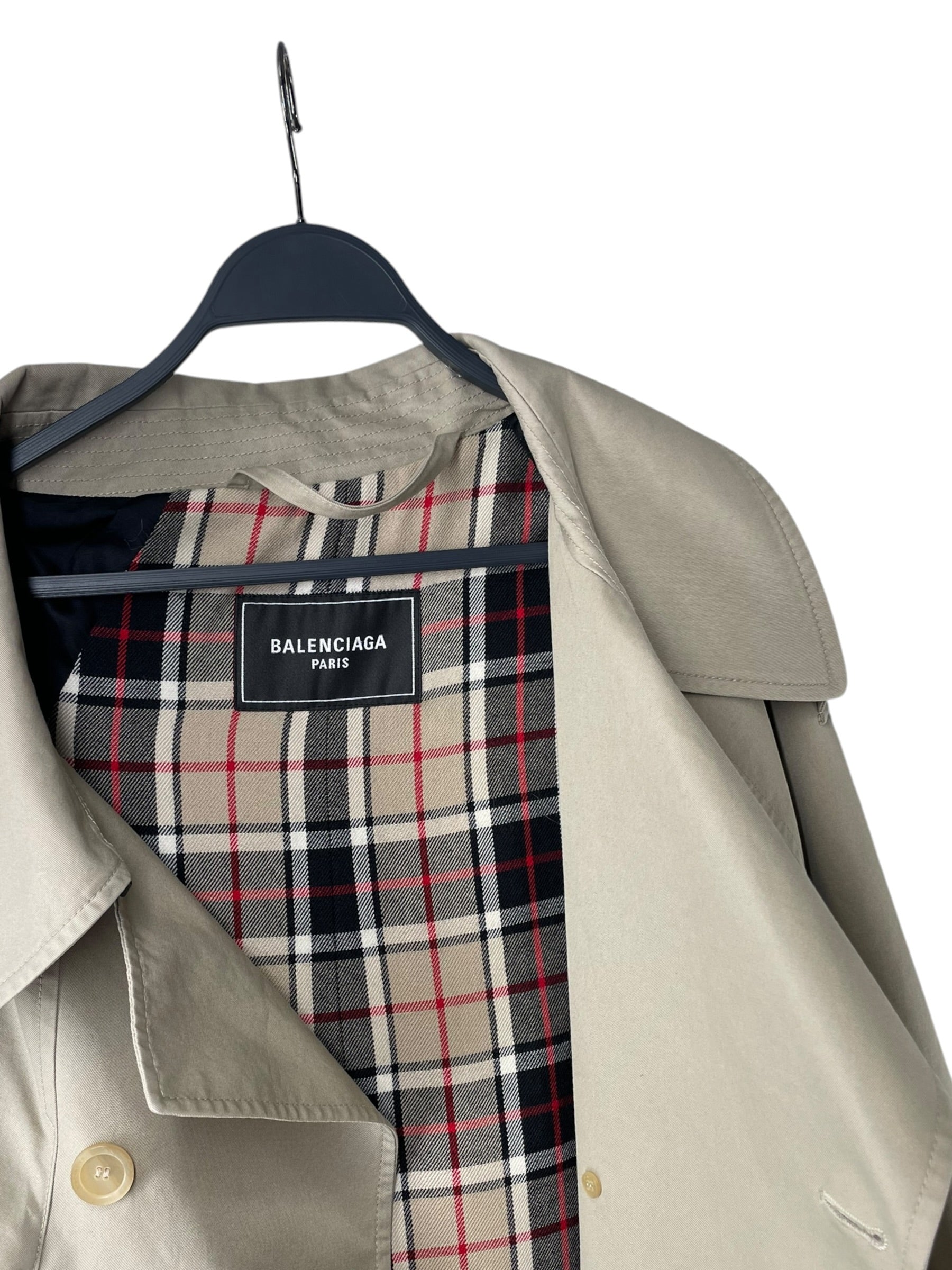 BALENCIAGA/Trench Coat/S/Cotton/BEG/BELTED TRENCH view 4