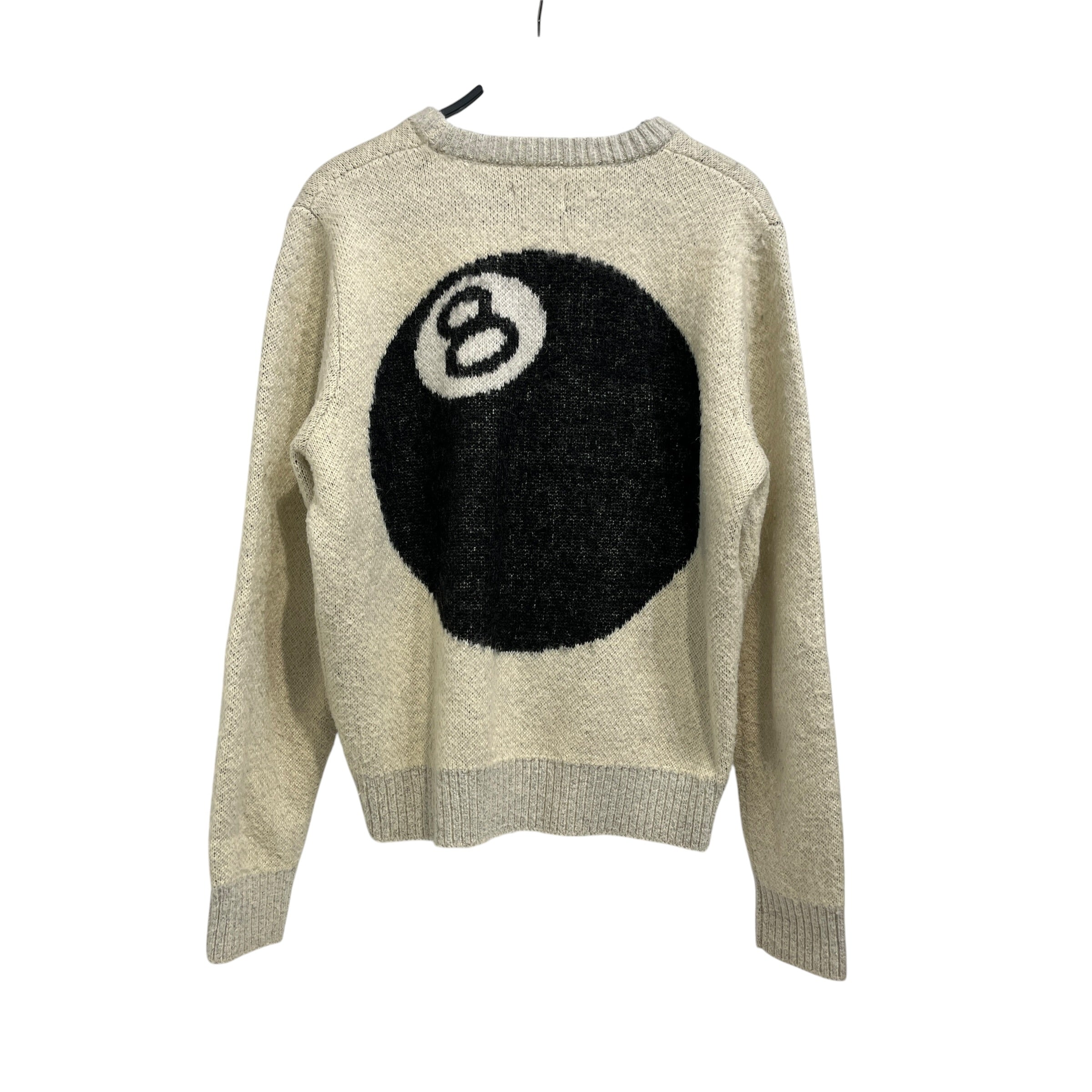 STUSSY/Sweater/L/Cotton/CRM/8 ball back logo view 2