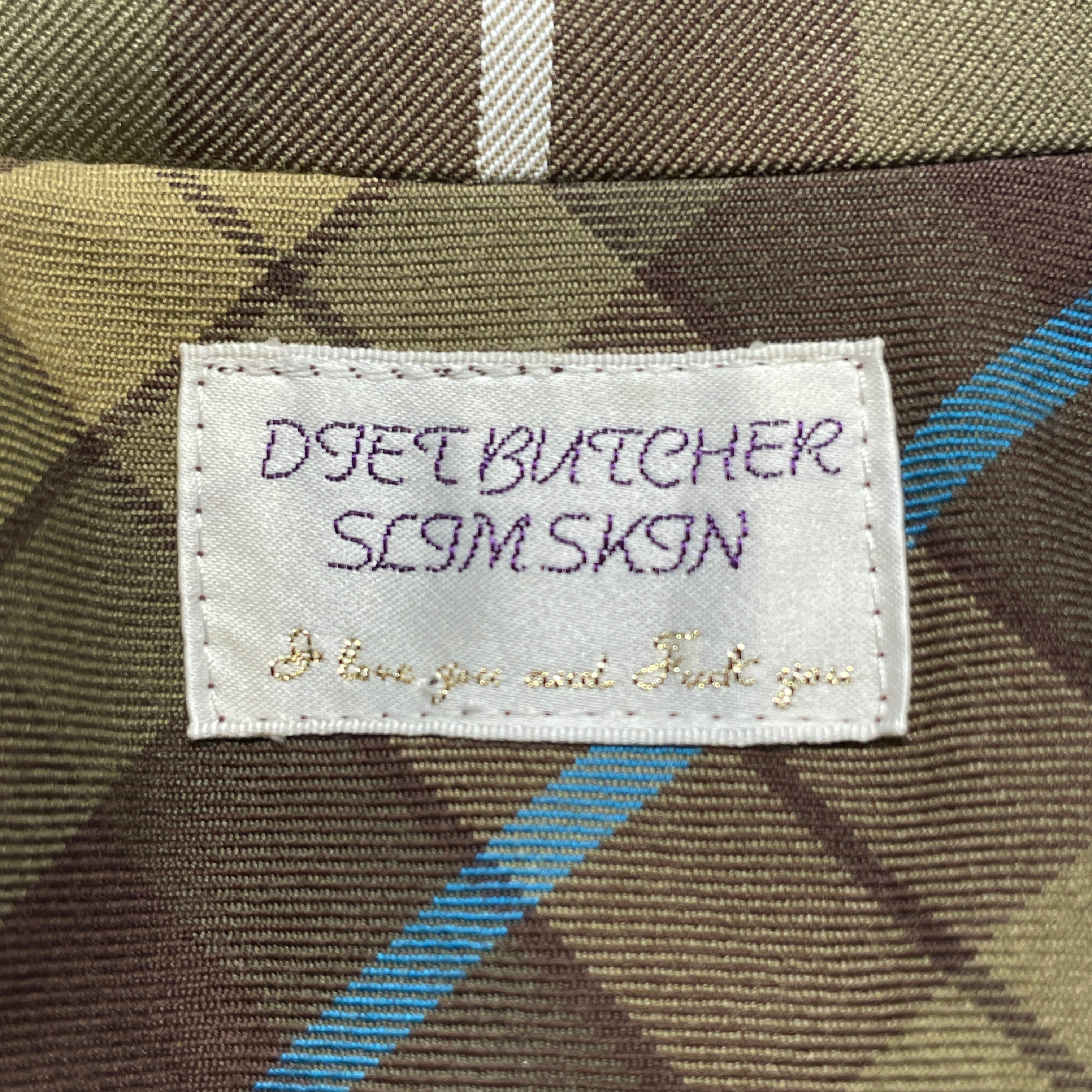 DIET BUTCHER SLIM SKIN/Jacket/Cotton/GRN/Plaid/Button Blazer view 3