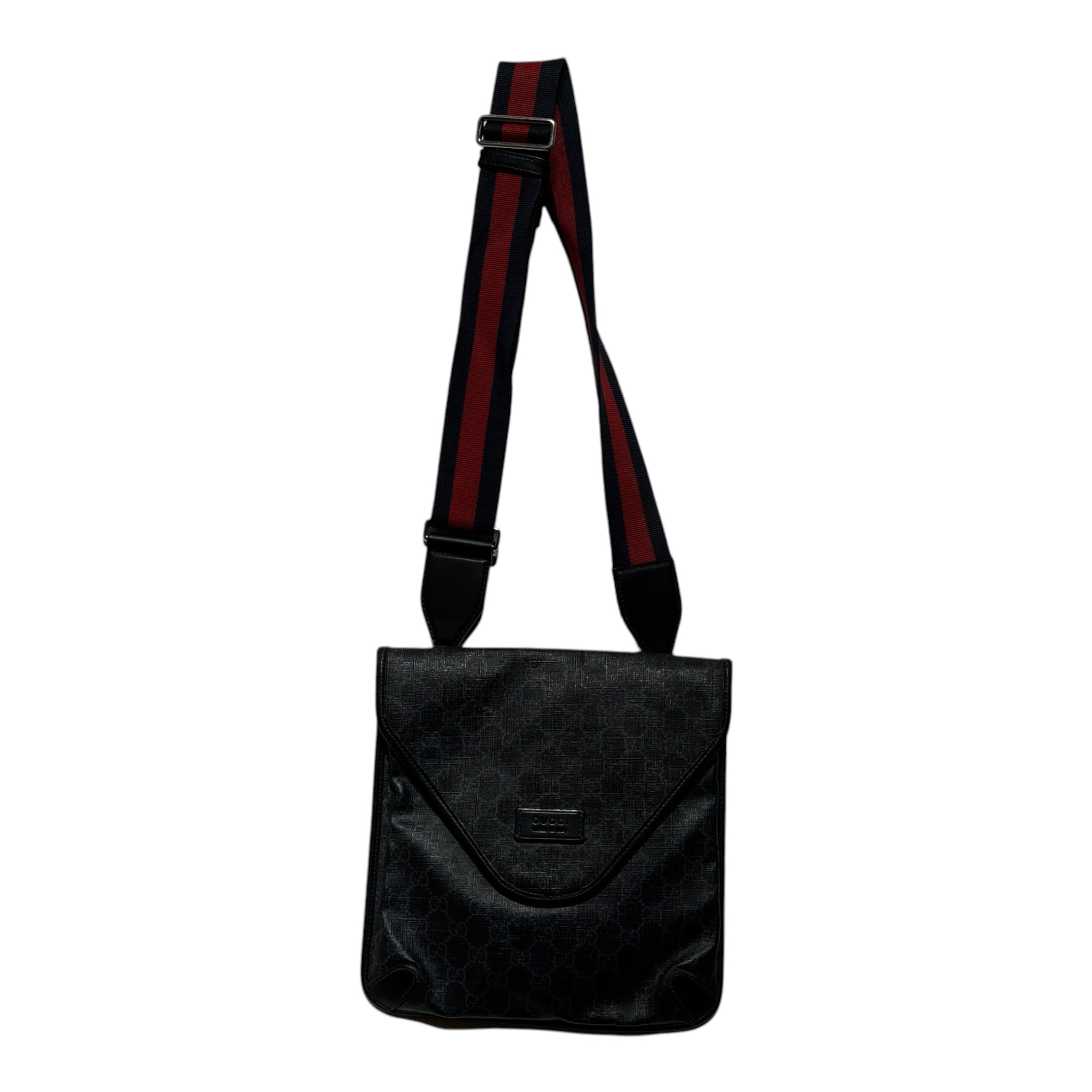 GUCCI/Cross Body Bag/Monogram/Leather/BLK/gg supreme cross body view 1
