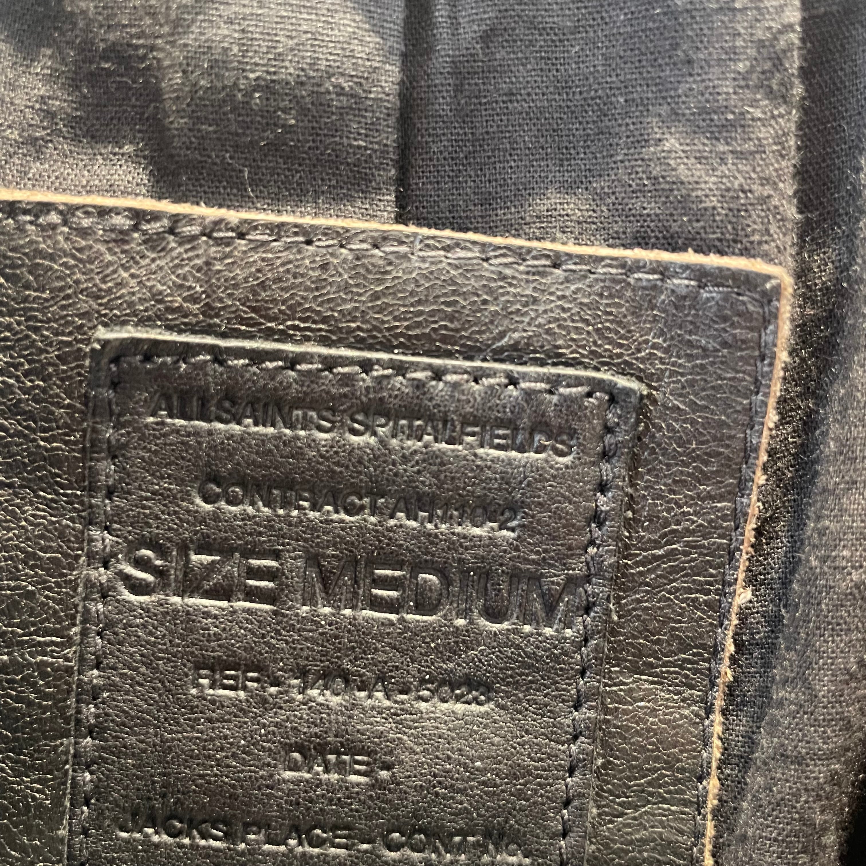 ALLSAINTS SPITALFIELDS/Leather Jkt/M/Leather/BLK/Crackled Leather view 3