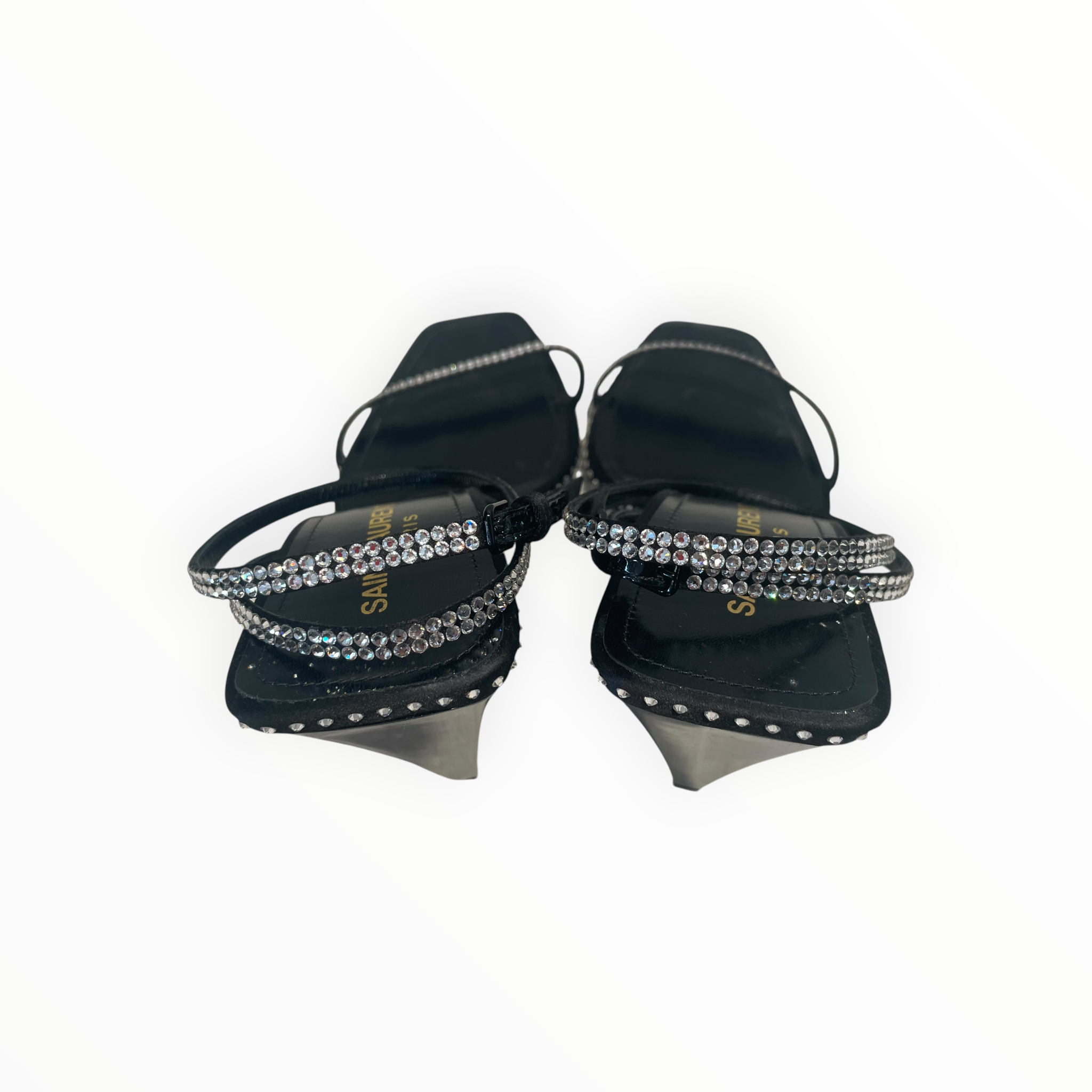SAINT LAURENT/Heels/US 7.5/Cotton/BLK/Saint Laurent Diamond heels view 7