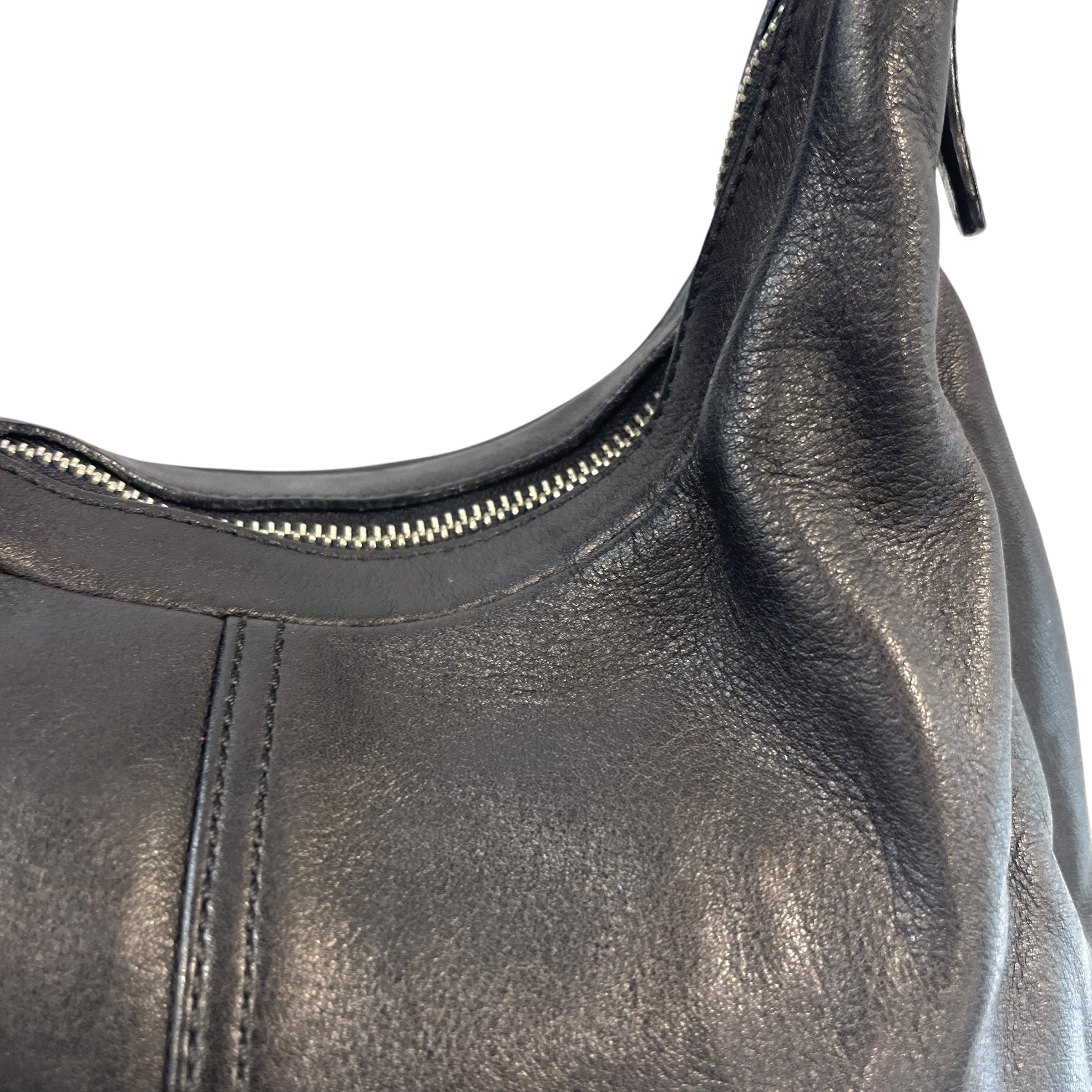 COACH/Hand Bag/Leather/BLK/Zoe Crescent Hobo view 6