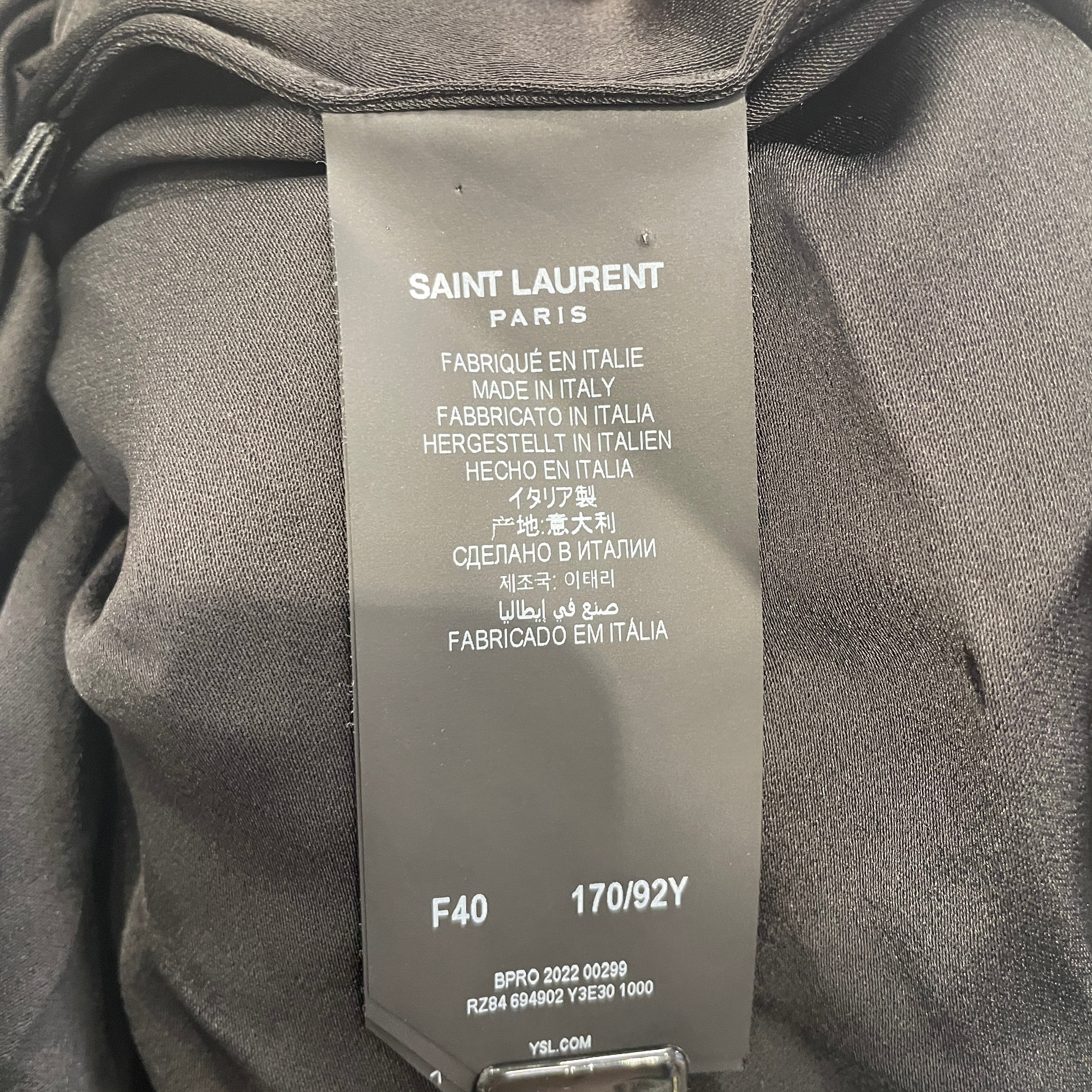 SAINT LAURENT/SL Dress/40/Polyester/BLK/SKINNY STRAP LONG DRESS view 4