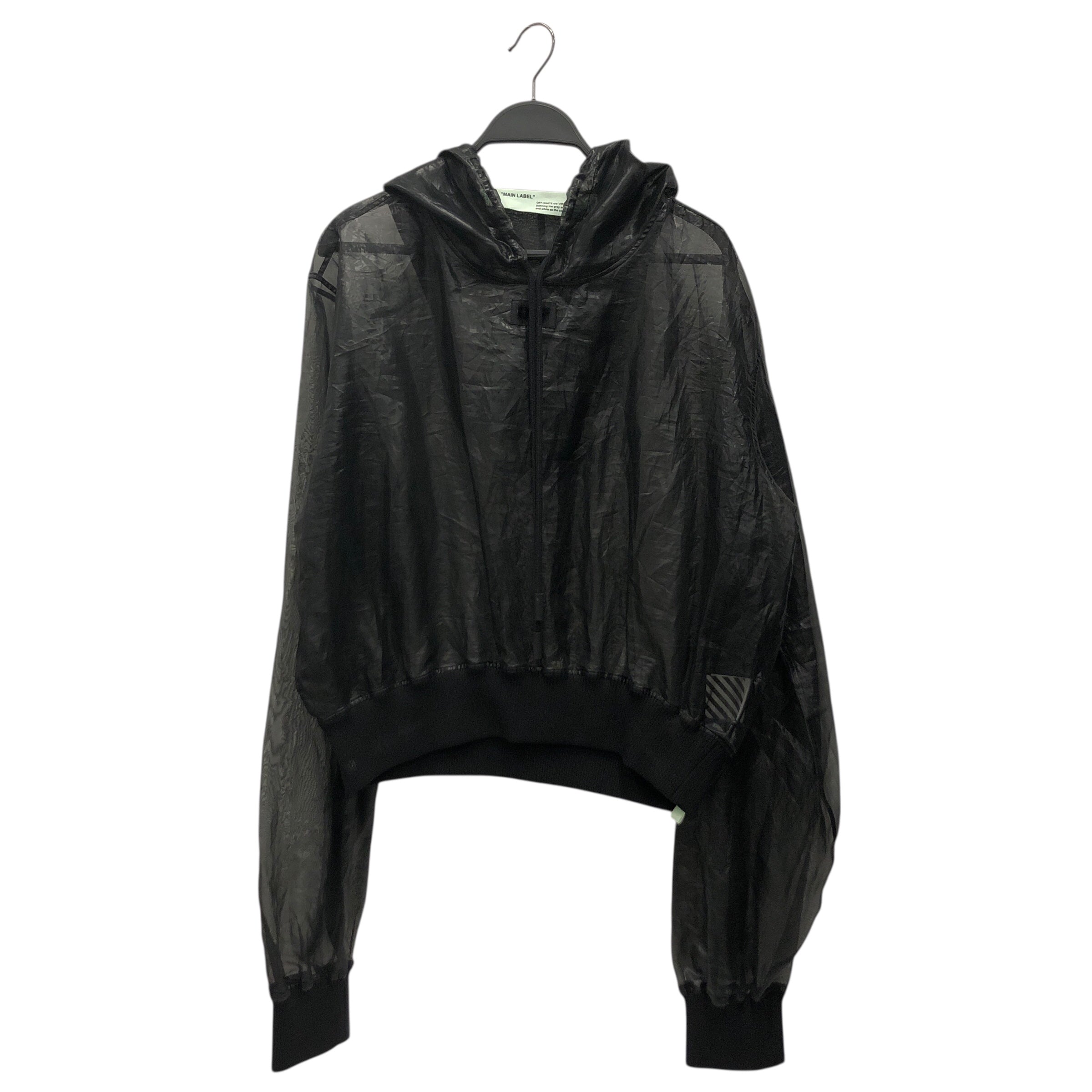 OFF-WHITE/Hoodie/44/Polyester/BLK/Sheer Blk Hoodie view 1