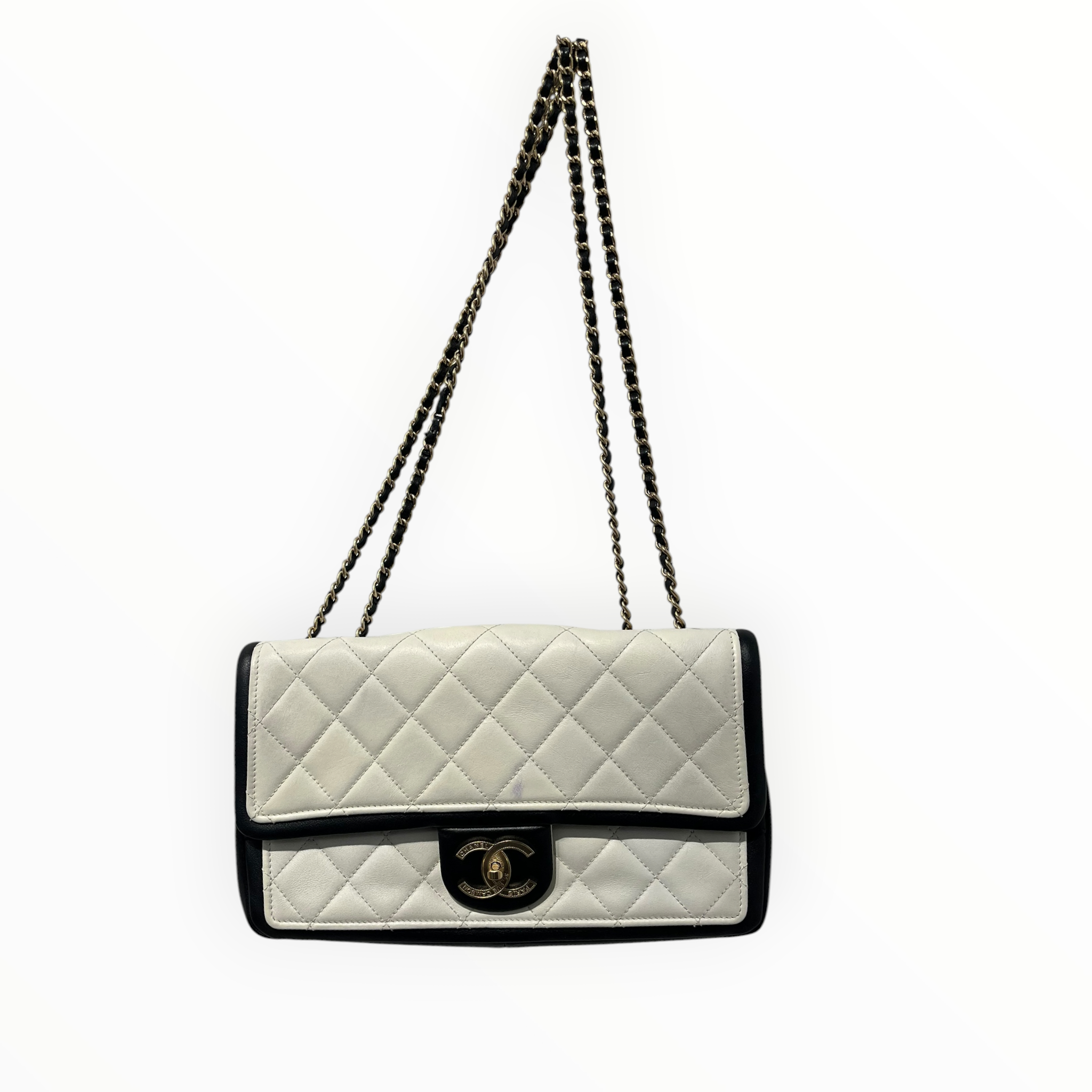CHANEL/Bag/Leather/WHT/LAGERFELD FLAP BAG view 1