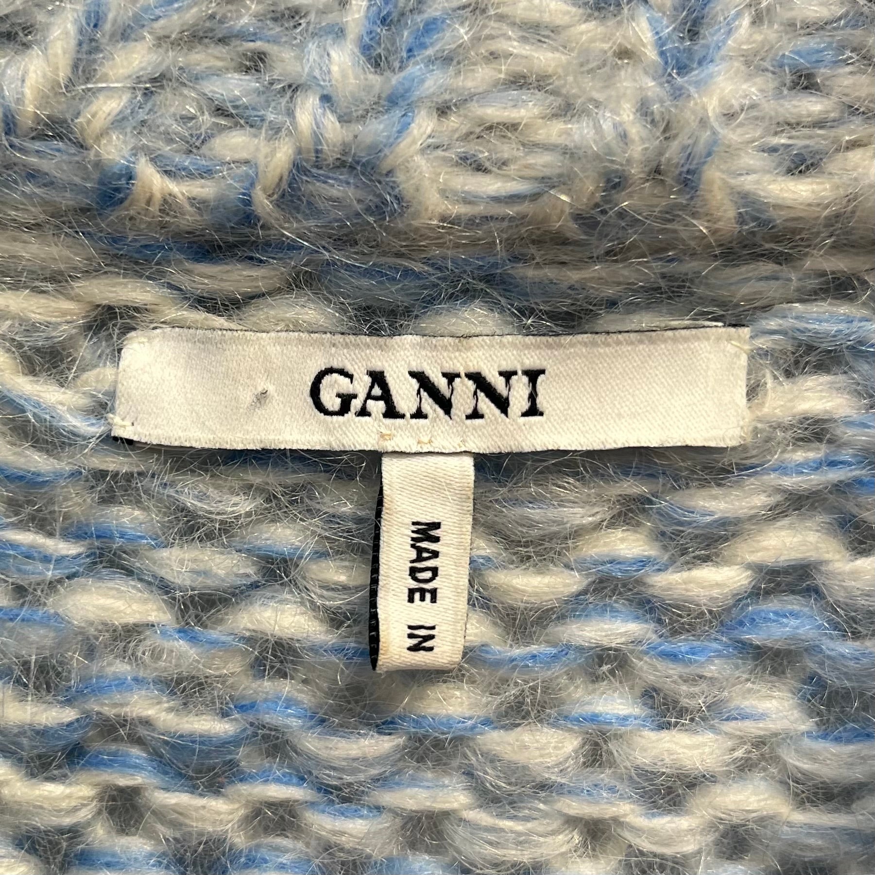 GANNI/Sweater/XS/Mohair/BLU/cream top blue knit view 2