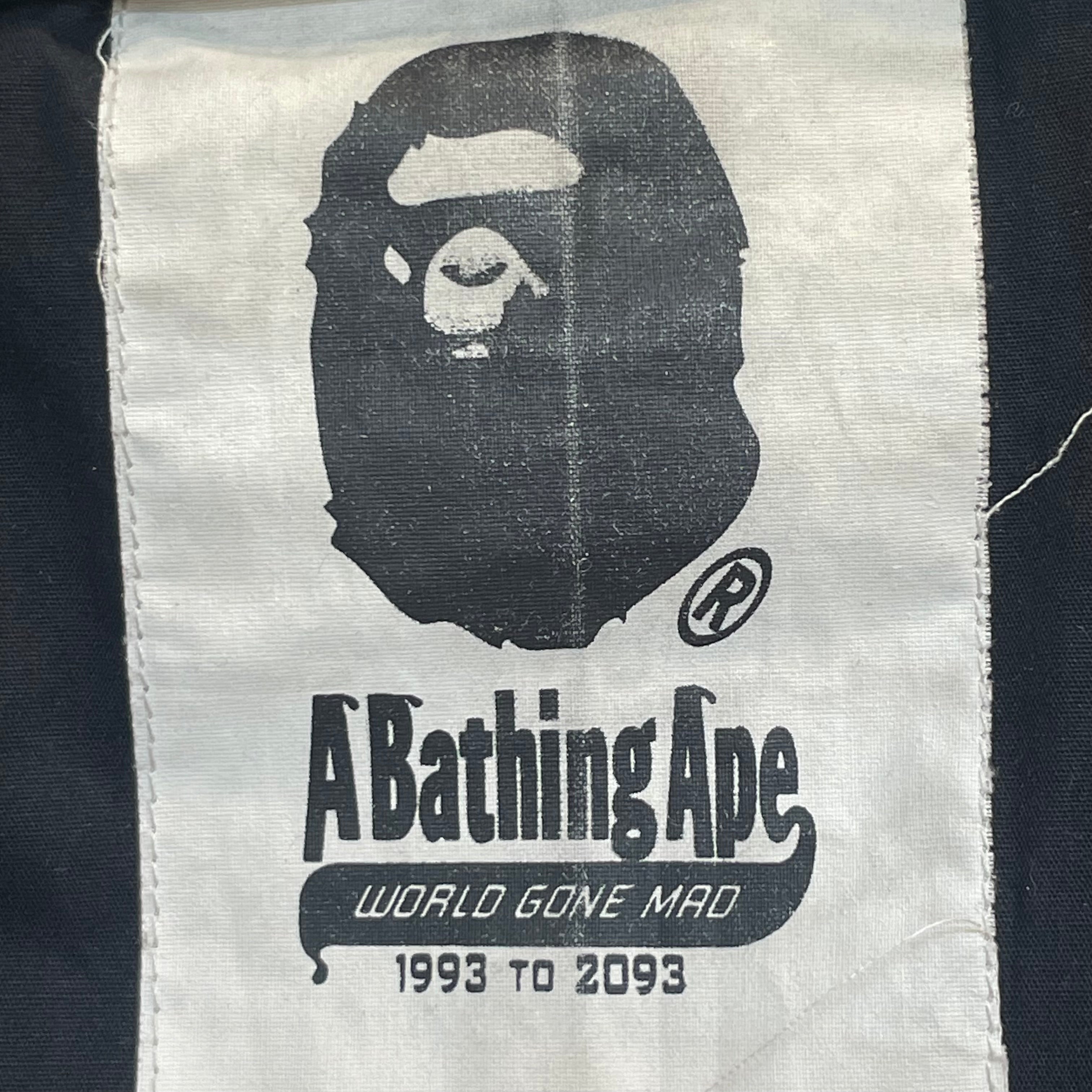 A BATHING APE/Trench Coat/XL/Cotton/BLK/APE SHALL NEVER KILL APE view 3