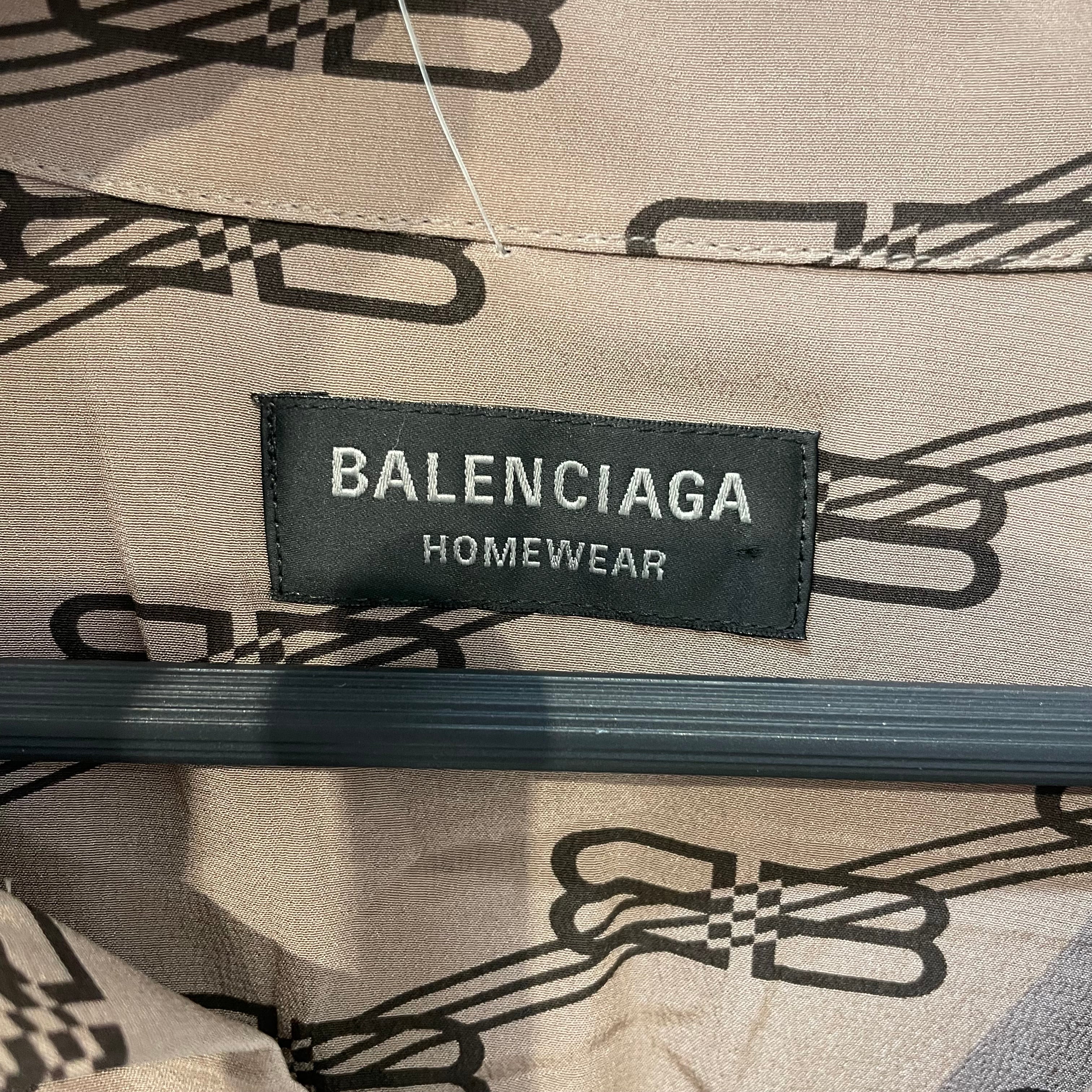 BALENCIAGA/LS Shirt/34/Cotton/BEG/All Over Print/beige monogram pj LS shirt view 3