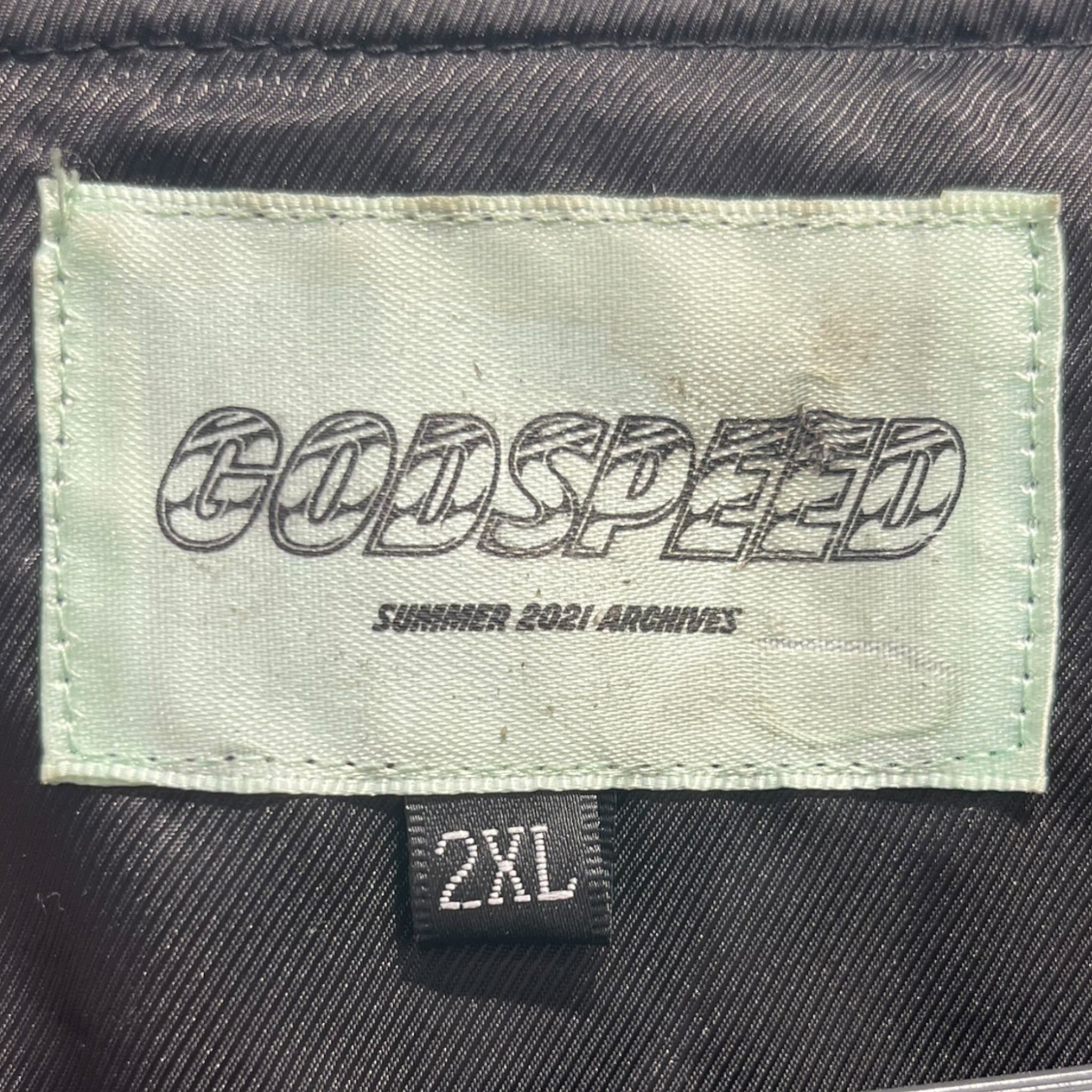 GODSPEED NEW YORK/Vest/XXL/All Over Print/Leather/BLK/Skeleton embroidered view 3